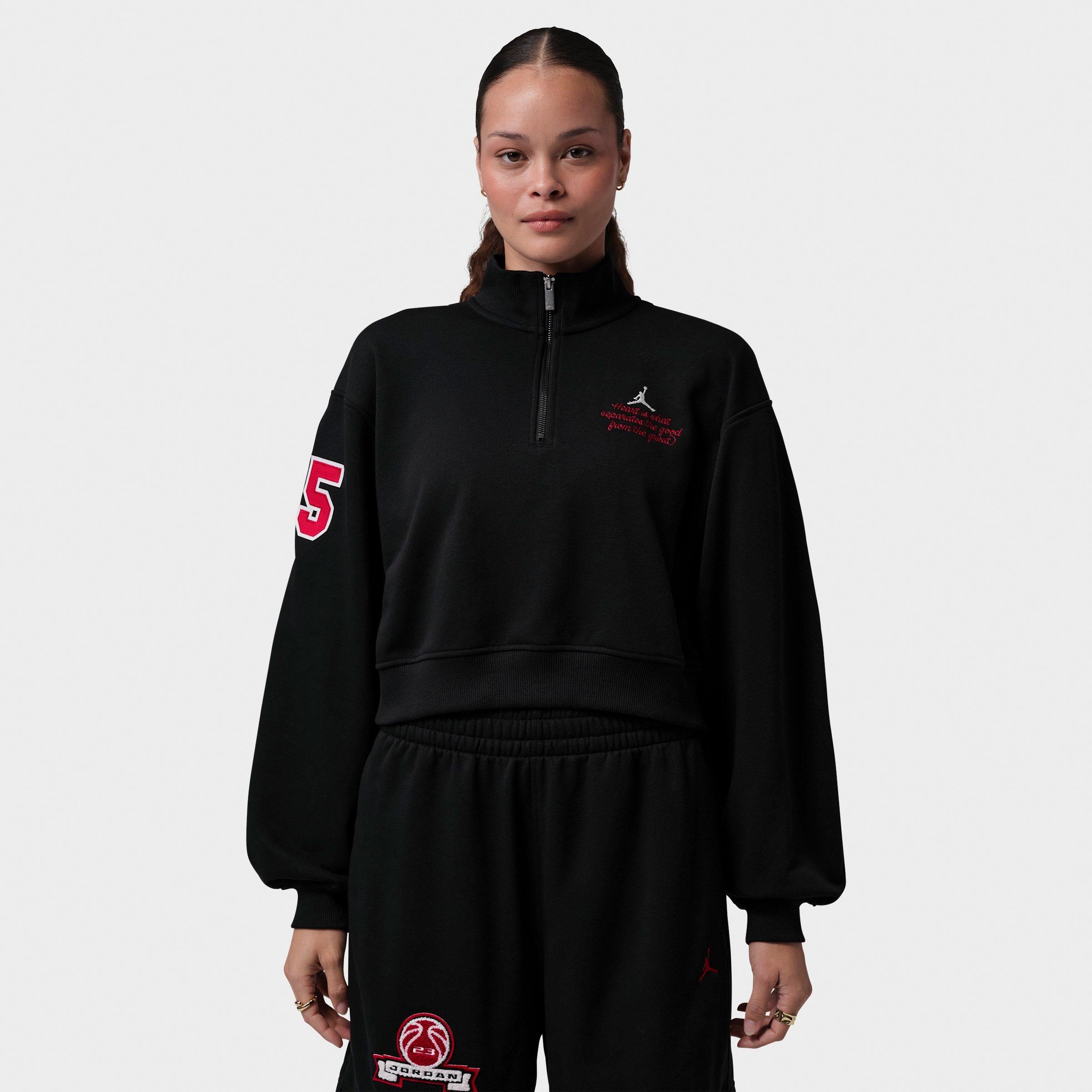 Women's Jordan Brooklyn Fleece Cropped Quarter-Zip Top