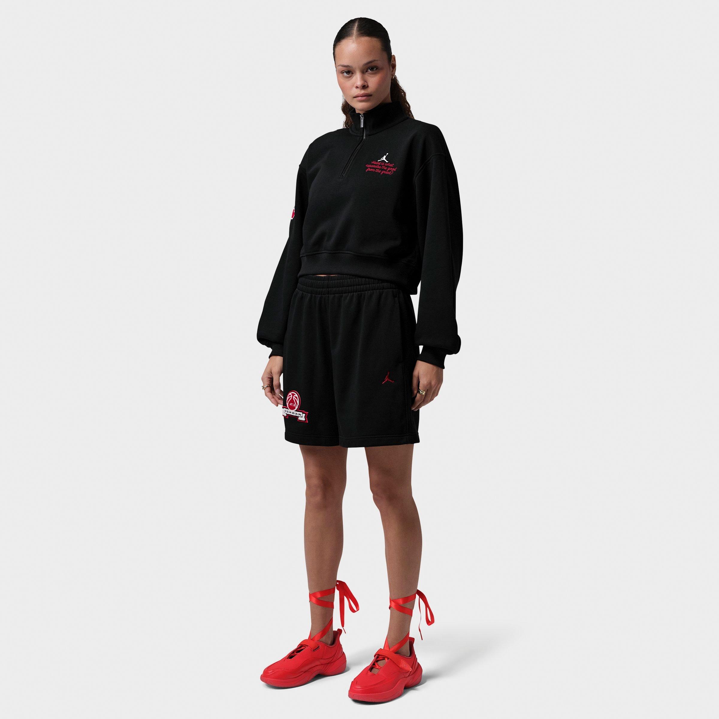 Women's Jordan Brooklyn Fleece Cropped Quarter-Zip Top