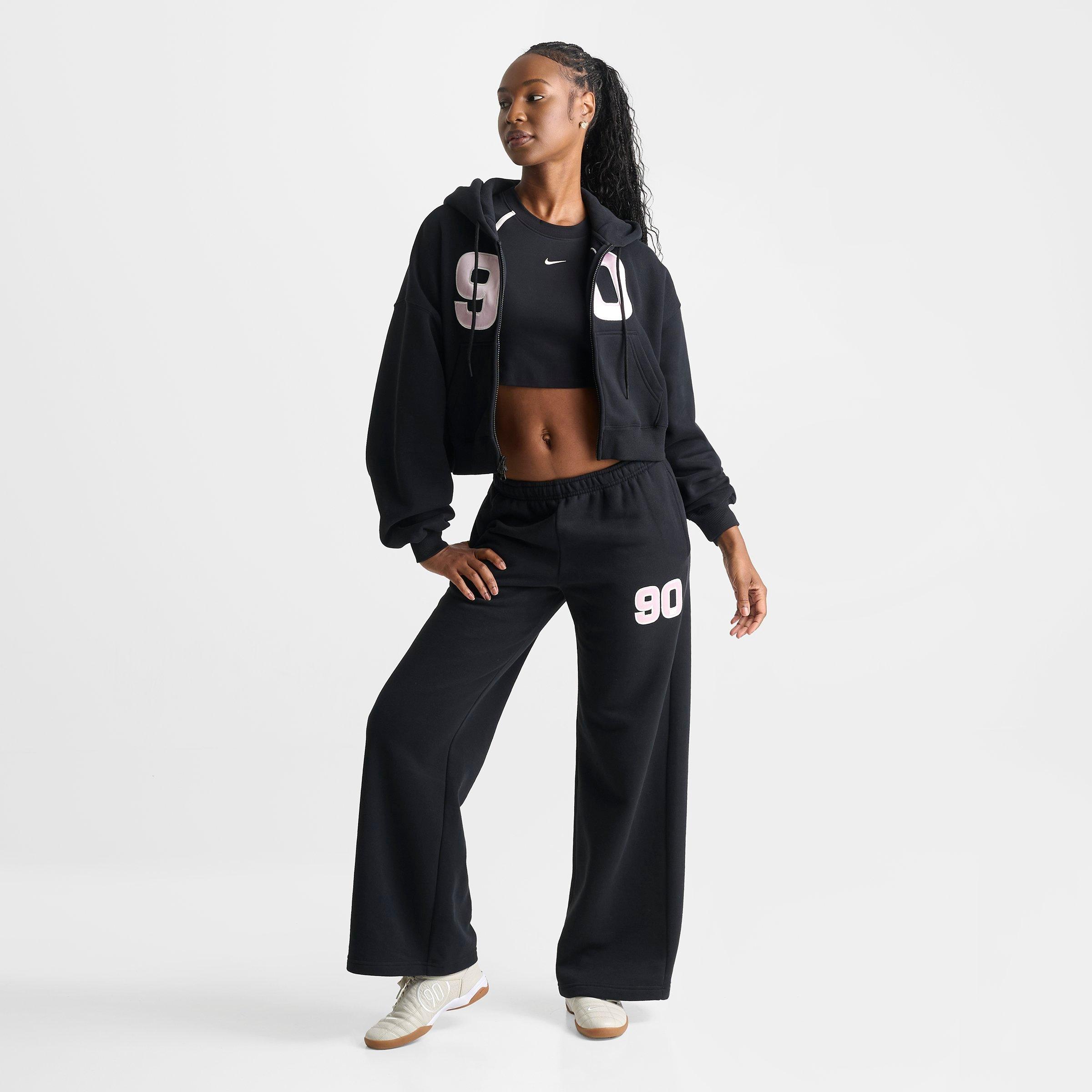Women's Nike Studio Fleece Medium-Weight "90" Mid-Rise Wide-Leg Pants