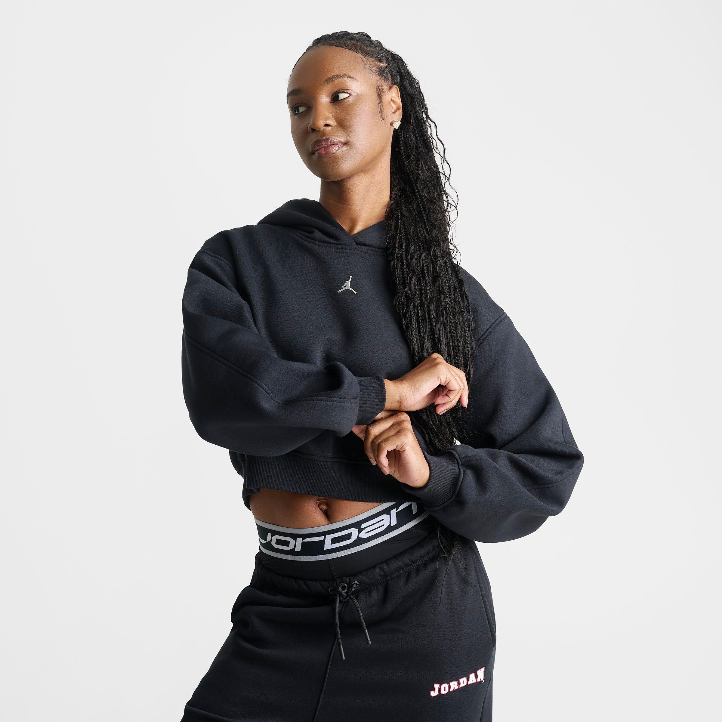 Women's Jordan Brooklyn Fleece Gel Logo Cropped Pullover Hoodie