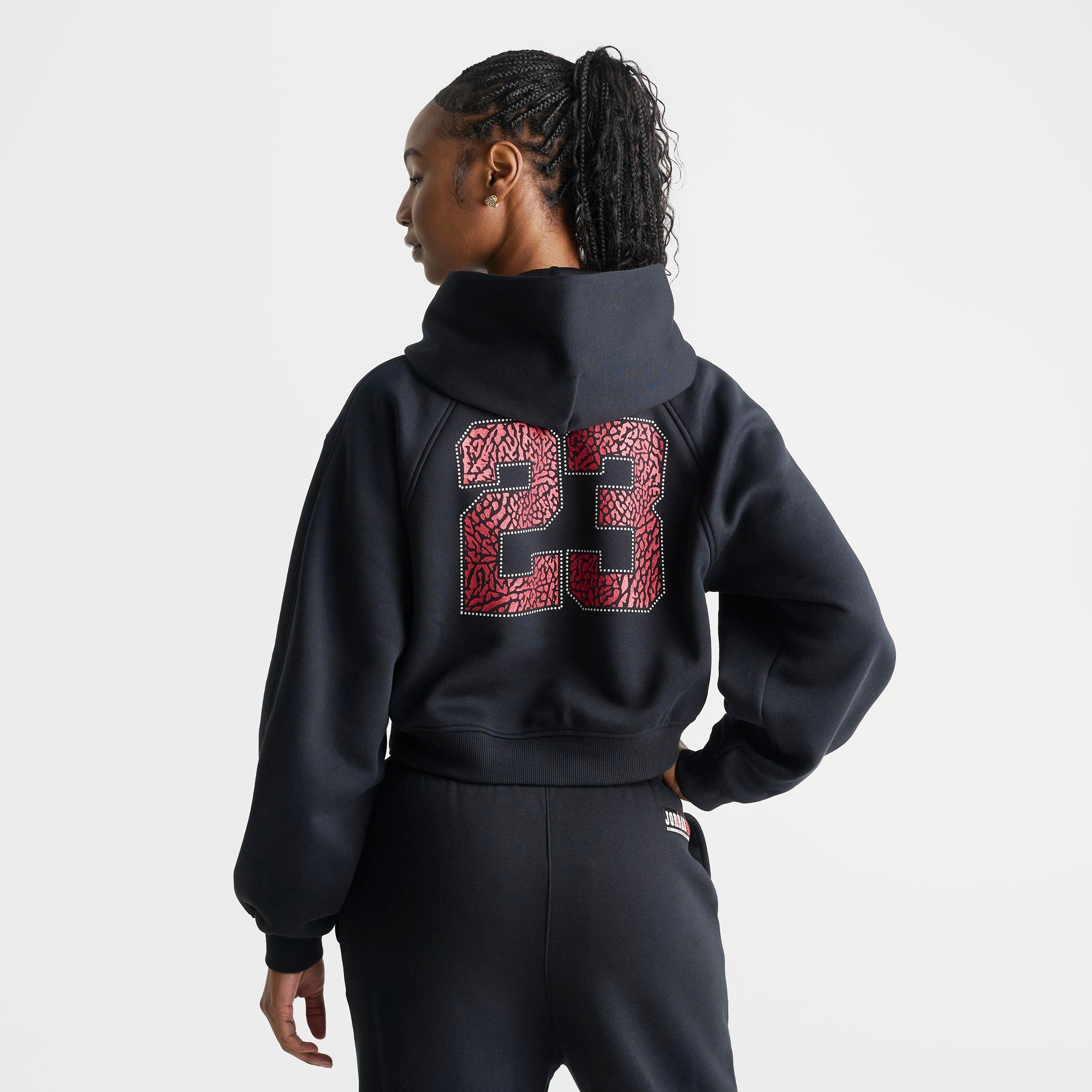 Women's Jordan Brooklyn Fleece Gel Logo Cropped Pullover Hoodie
