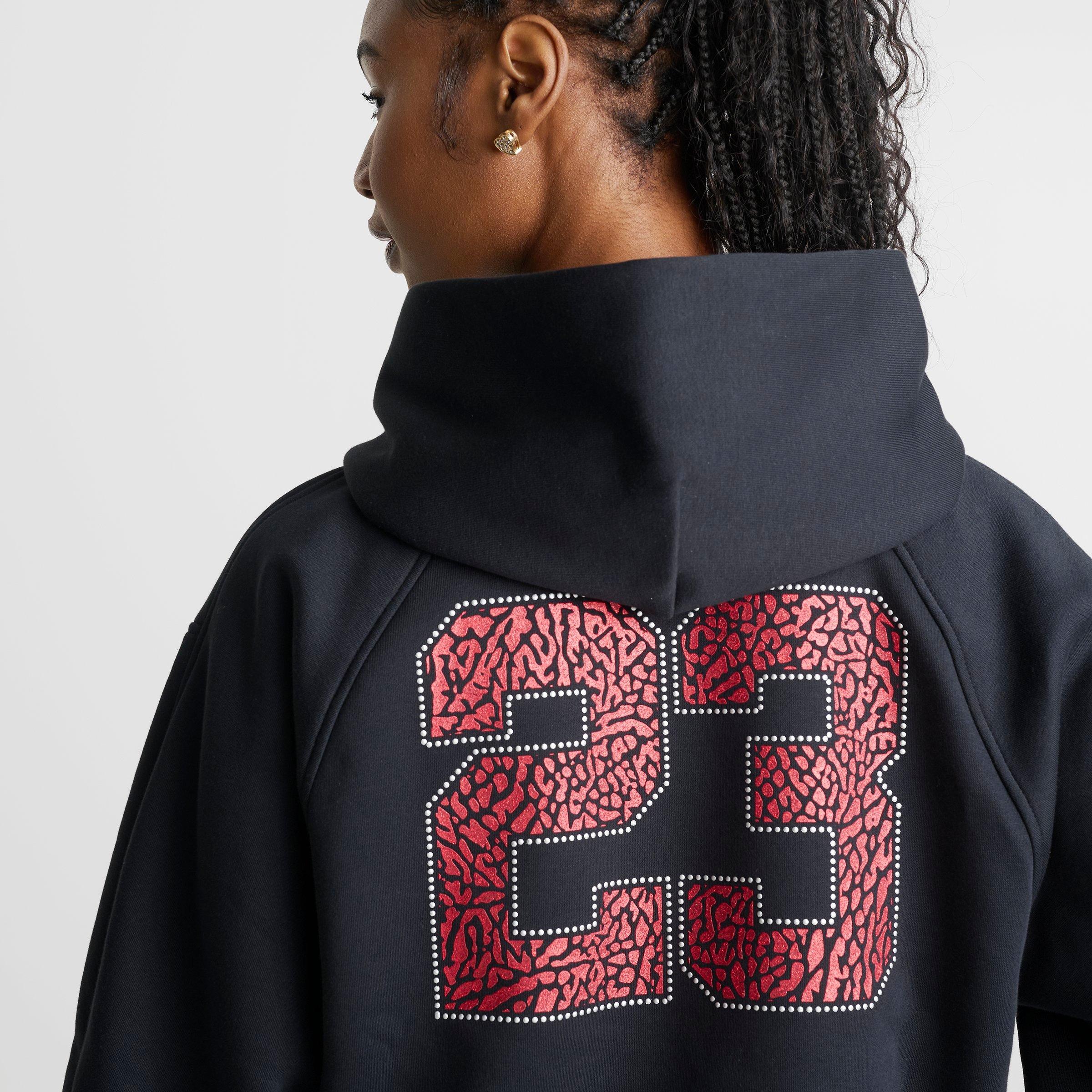 Women's Jordan Brooklyn Fleece Gel Logo Cropped Pullover Hoodie