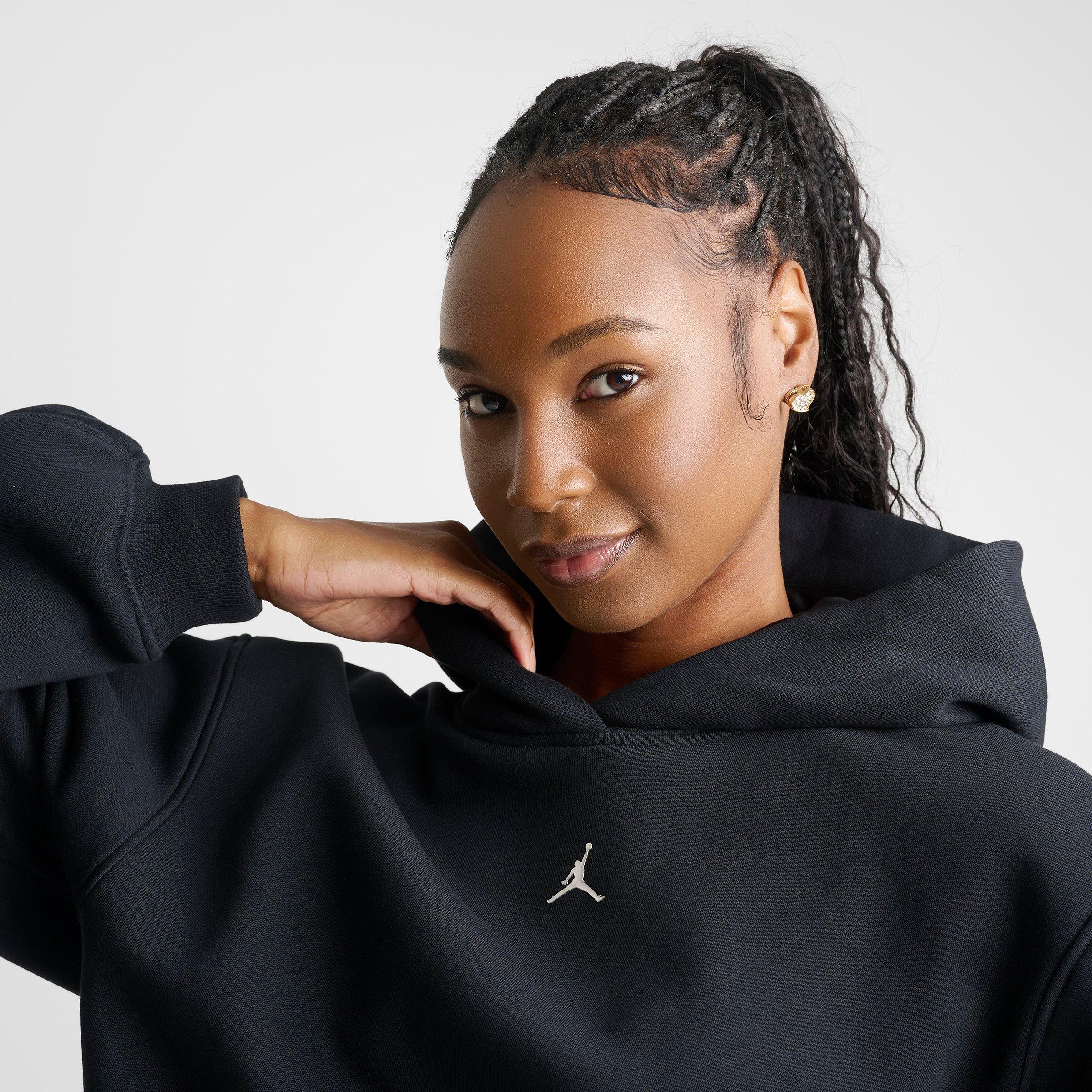 Women's Jordan Brooklyn Fleece Gel Logo Cropped Pullover Hoodie