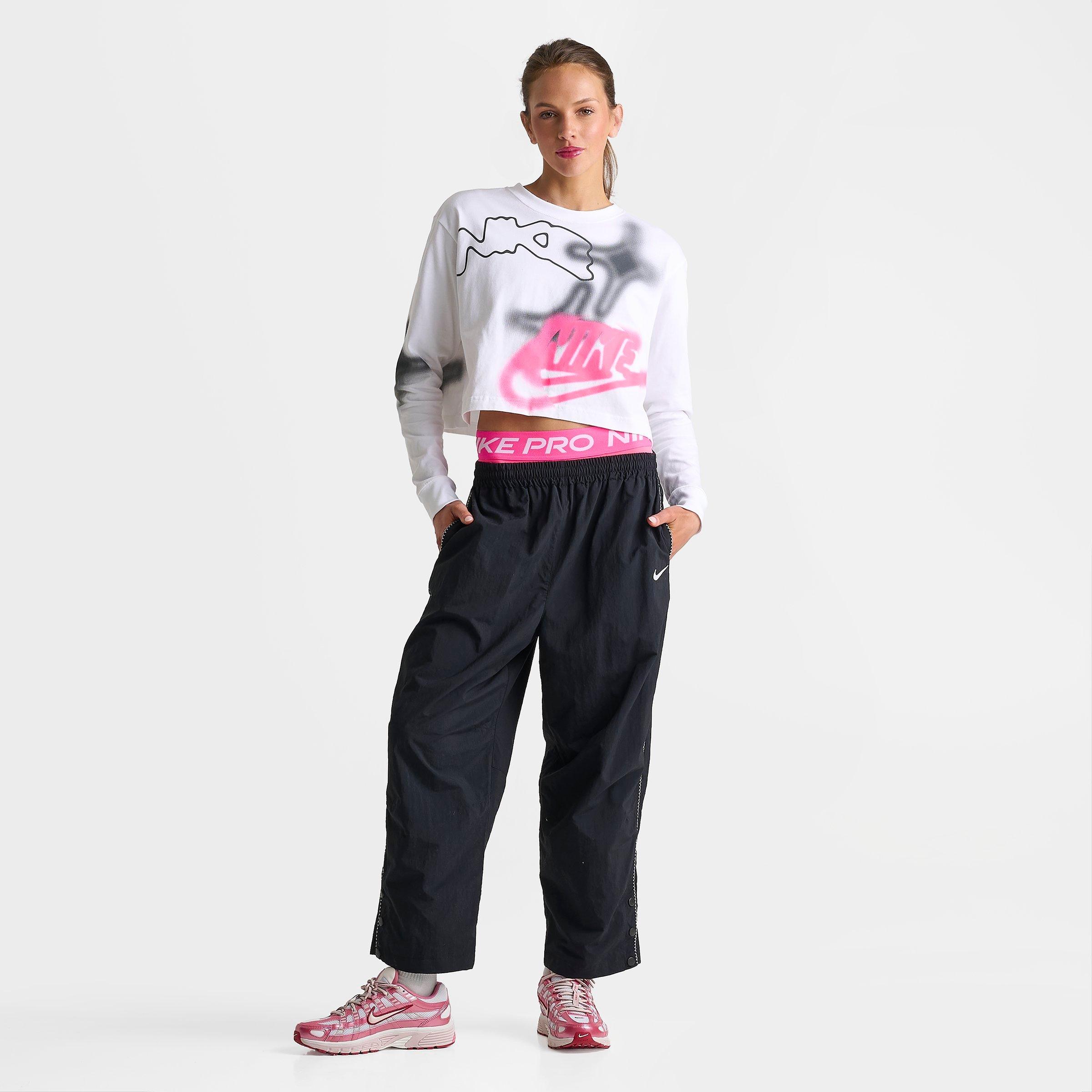 Women's Nike Sportswear Classic Graffiti Long-Sleeve Cropped T-Shirt