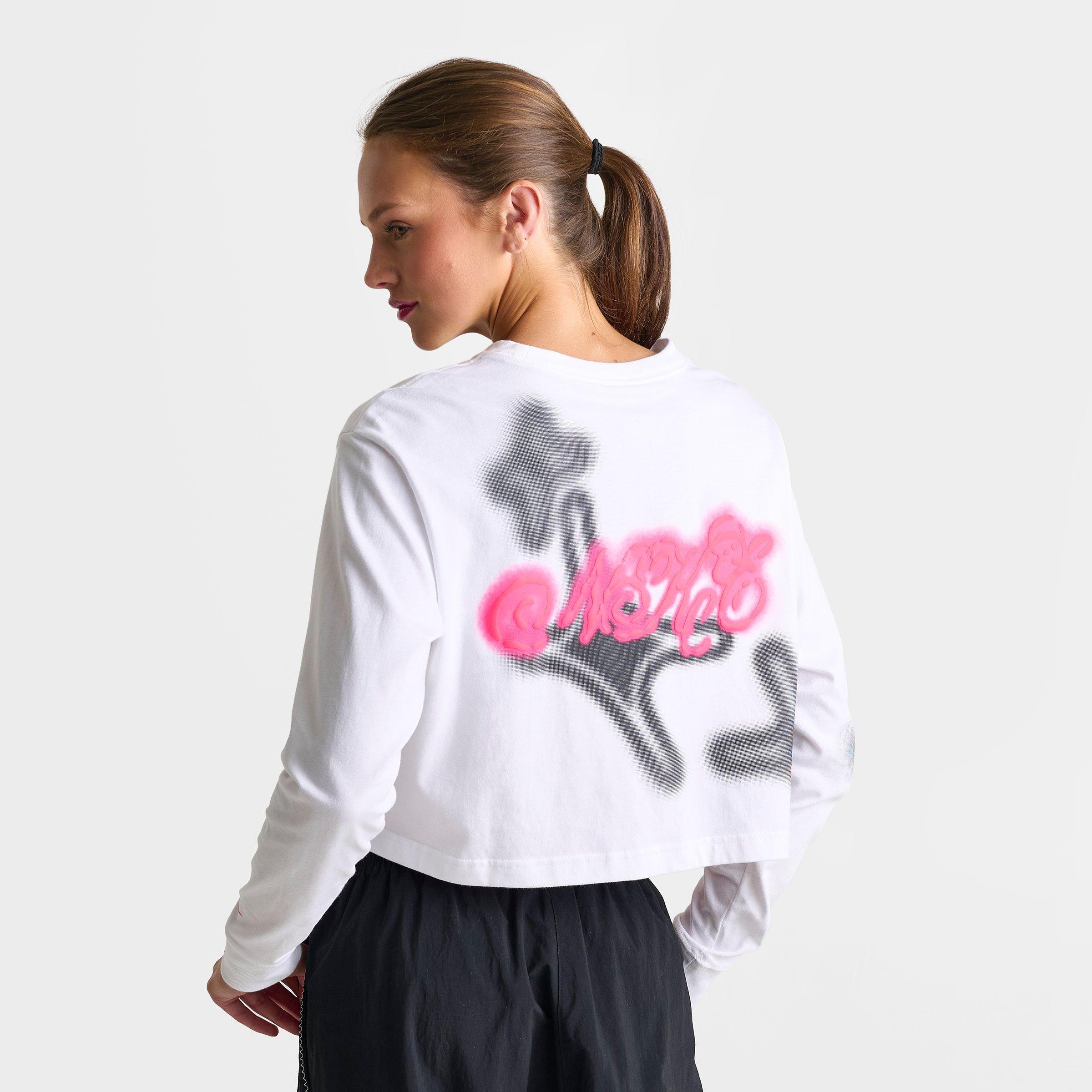 Women's Nike Sportswear Classic Graffiti Long-Sleeve Cropped T-Shirt