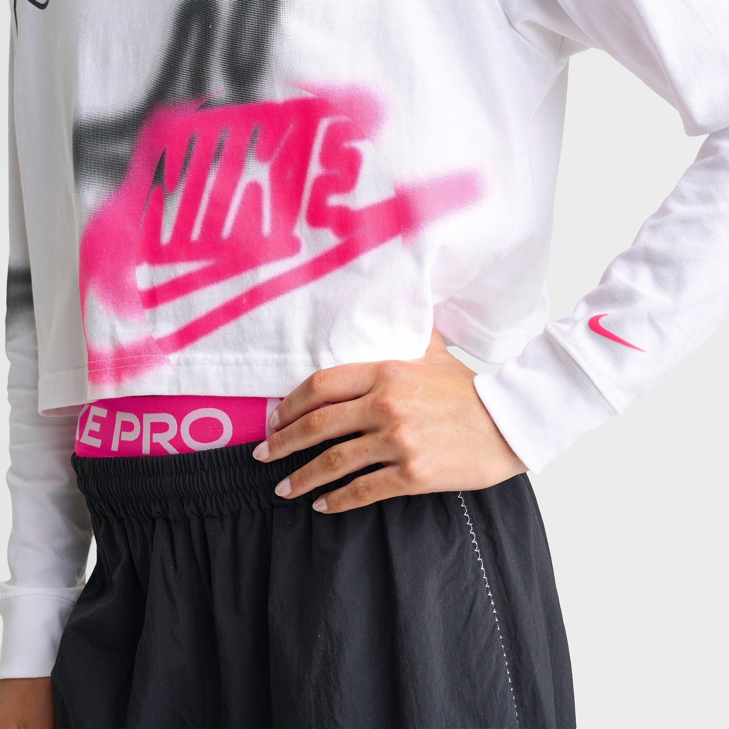 Women's Nike Sportswear Classic Graffiti Long-Sleeve Cropped T-Shirt