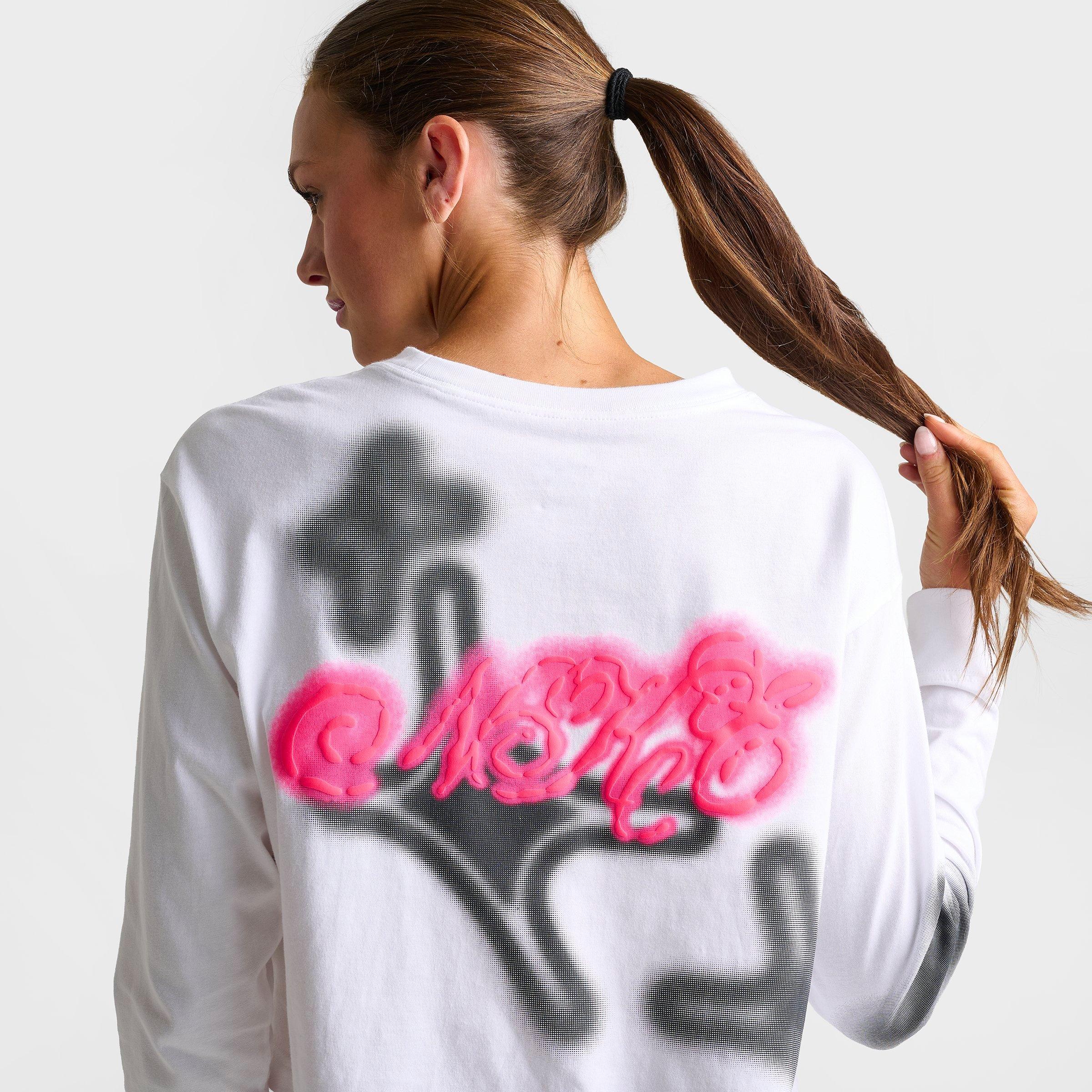 Women's Nike Sportswear Classic Graffiti Long-Sleeve Cropped T-Shirt