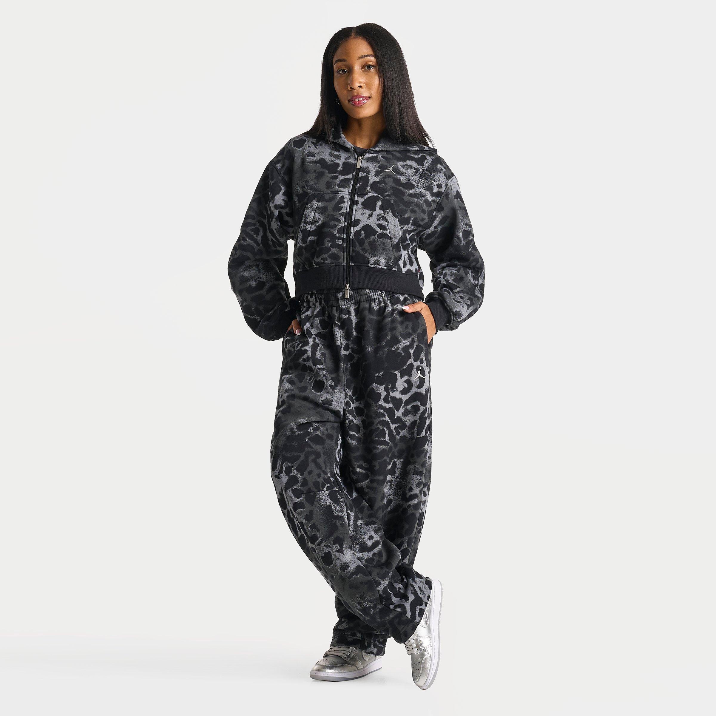 Women's Jordan Brooklyn Fleece Animal Print Wide-Leg Pants