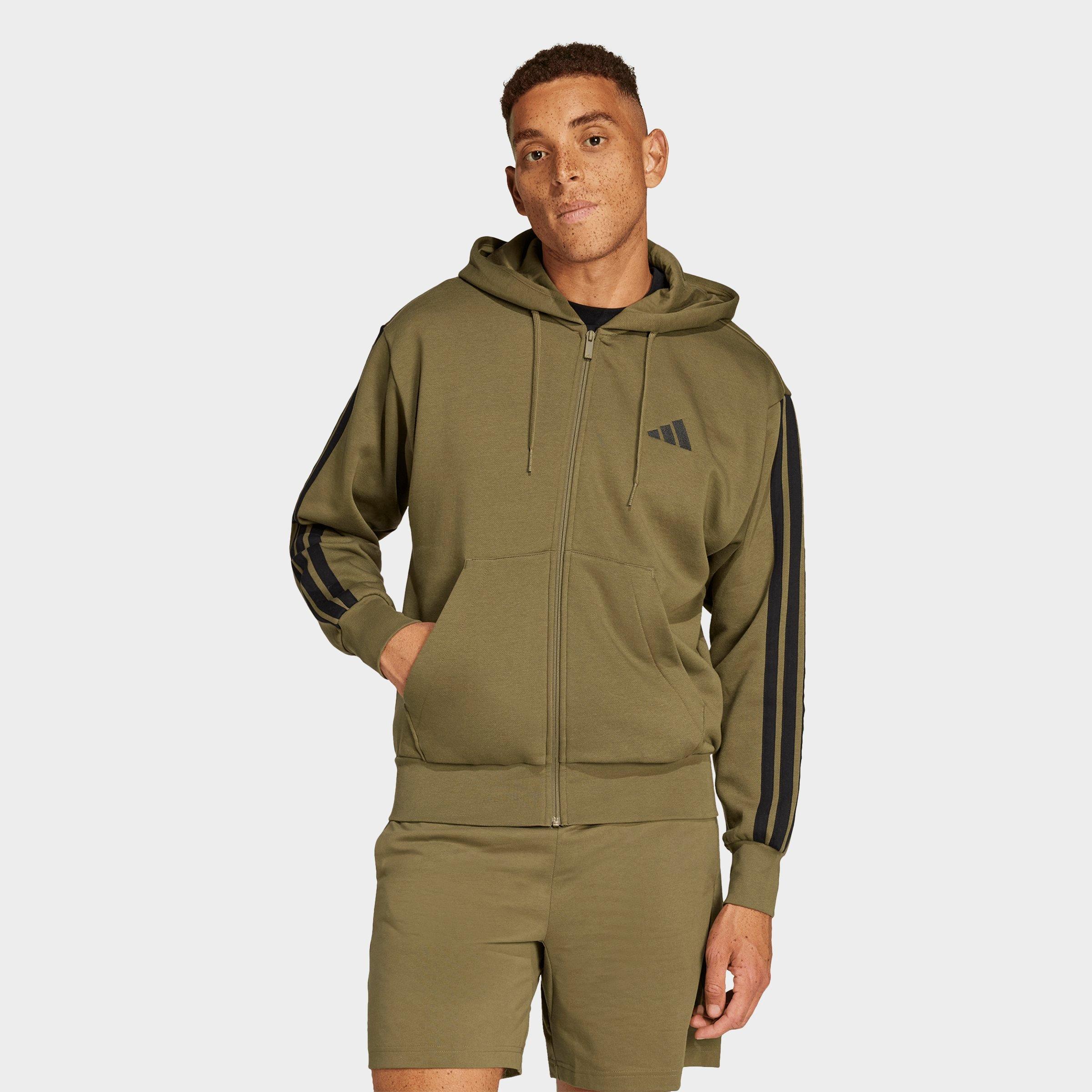 Men's adidas Essentials 3-Stripes Fleece Full-Zip Hoodie | JD Sports