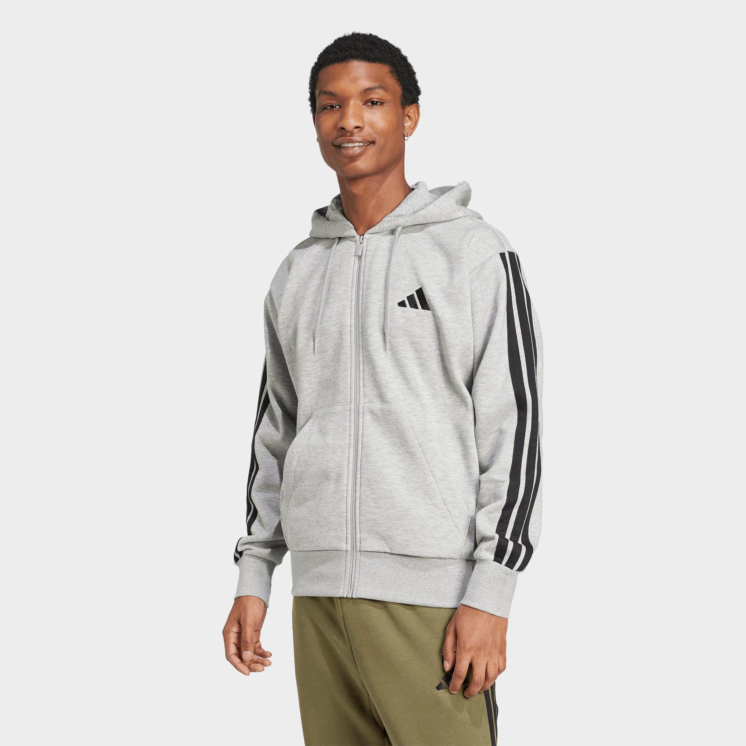 Men's adidas Essentials 3-Stripes Fleece Full-Zip Hoodie | JD Sports