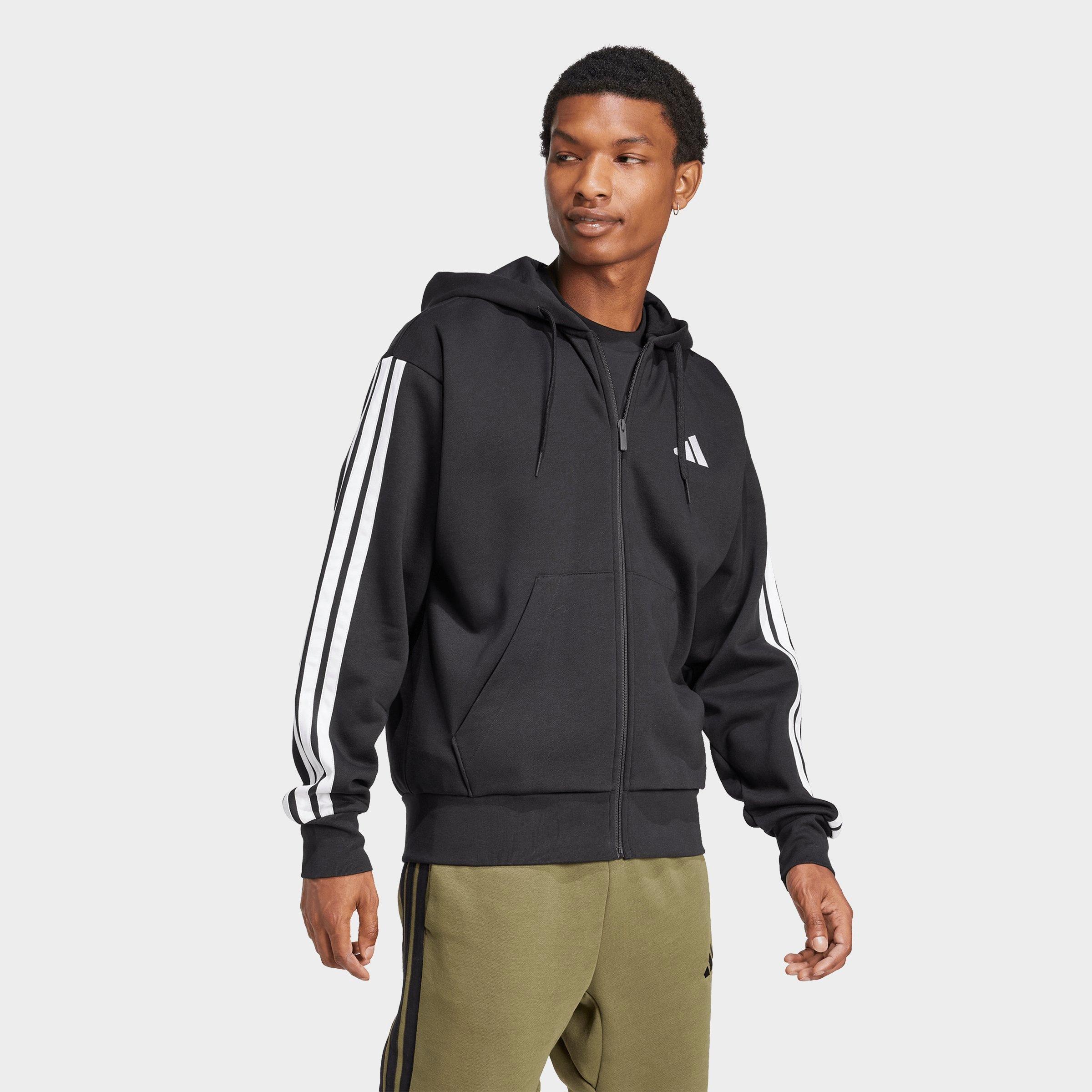 Men's adidas Essentials 3-Stripes Fleece Full-Zip Hoodie
