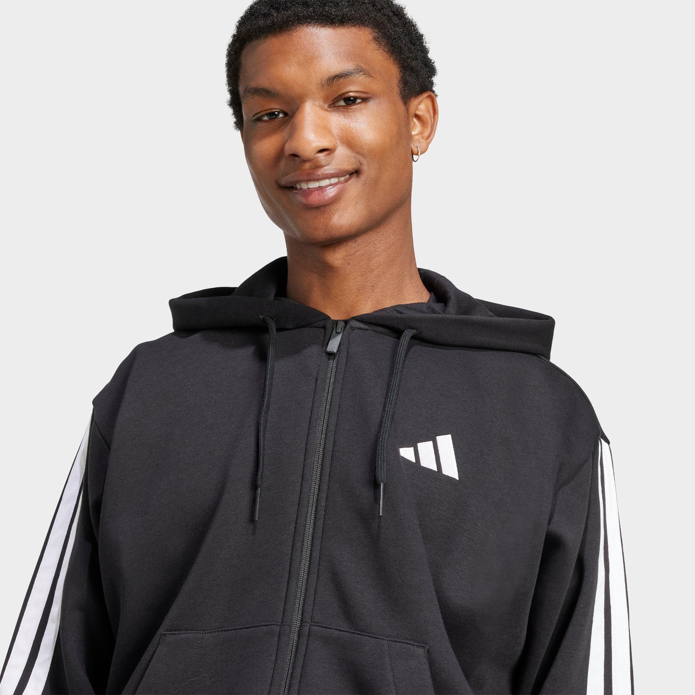 Men's adidas Essentials 3-Stripes Fleece Full-Zip Hoodie