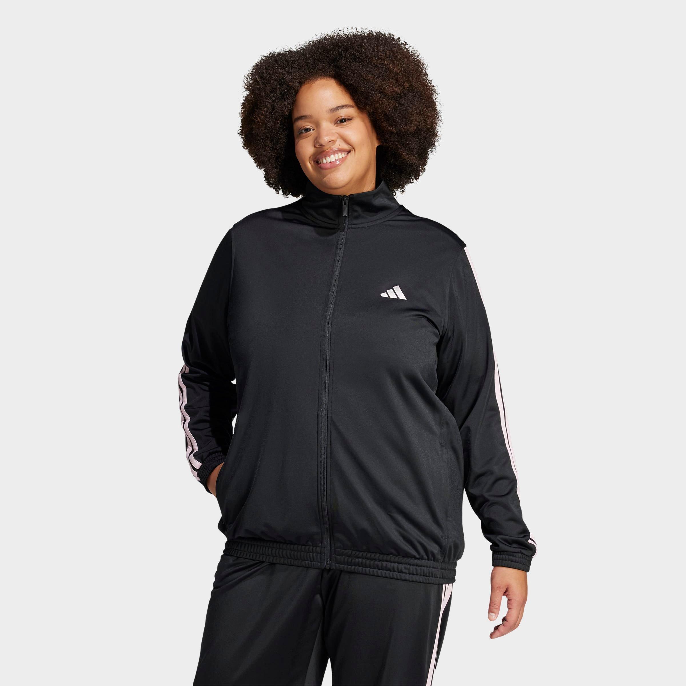 Women's adidas Sportswear Essentials 3-Stripes Tricot Full-Zip Track Top (Plus Size)