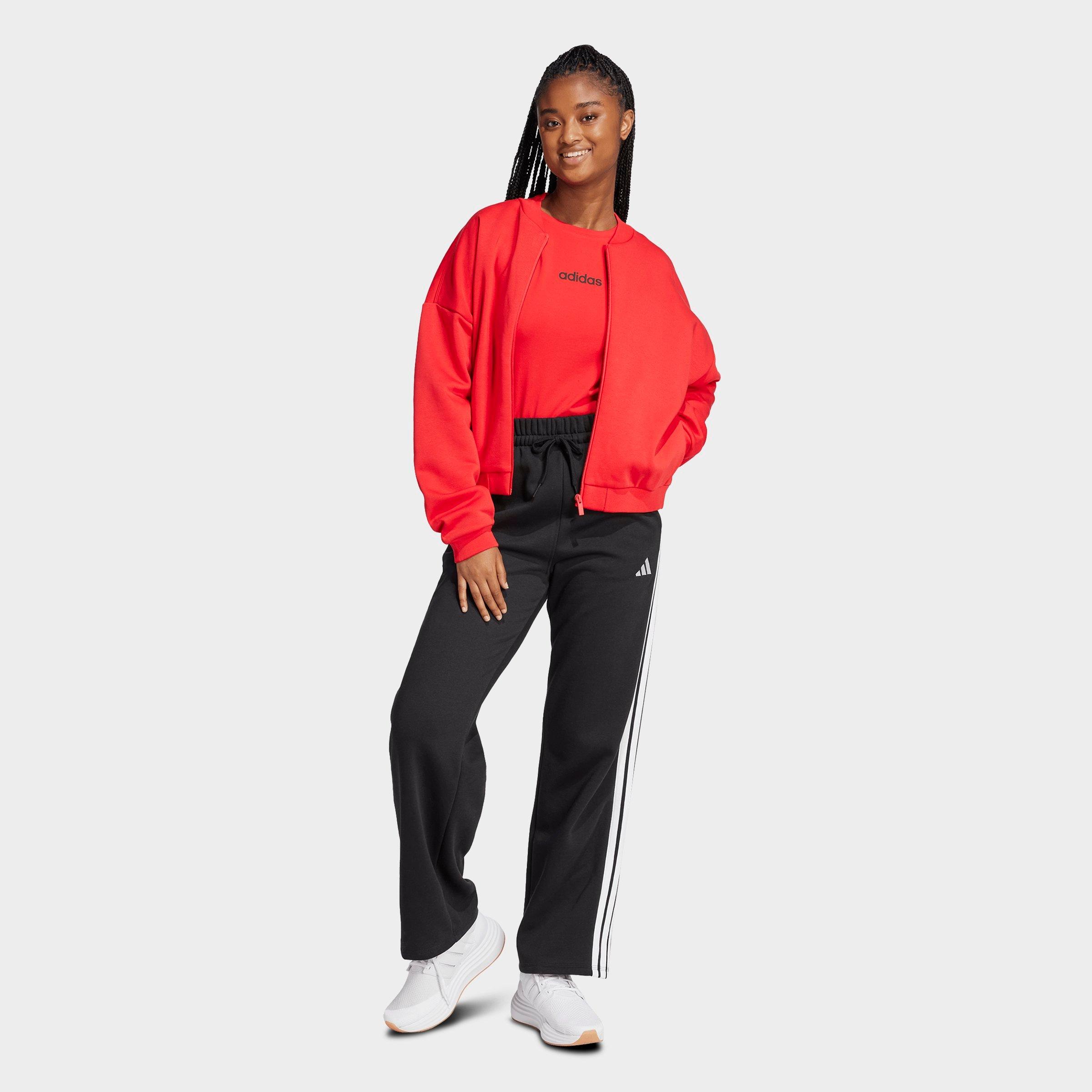 Women's adidas Essentials 3-Stripes Fleece Open Hem Pants