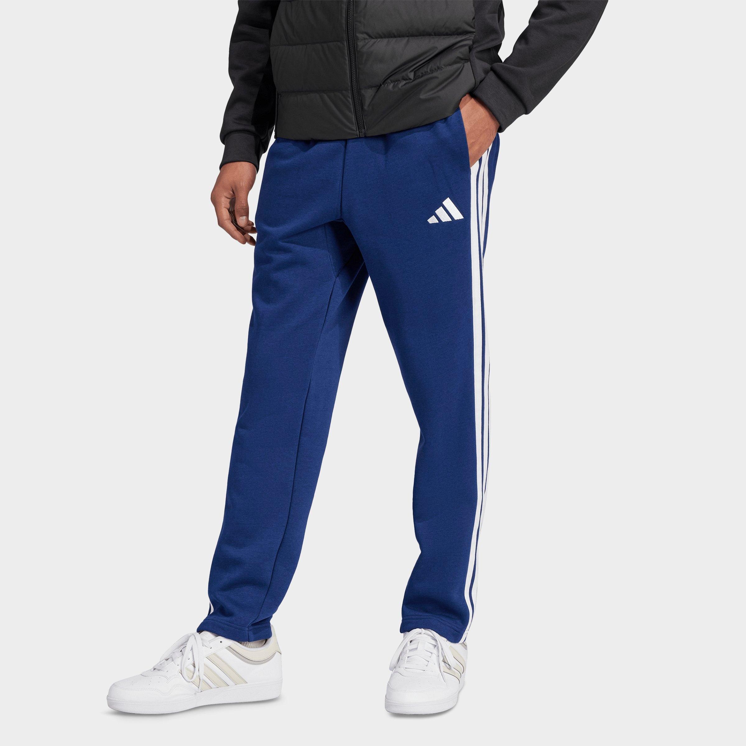 Men's adidas Essentials 3-Stripes Open Hem Fleece Pants | JD Sports