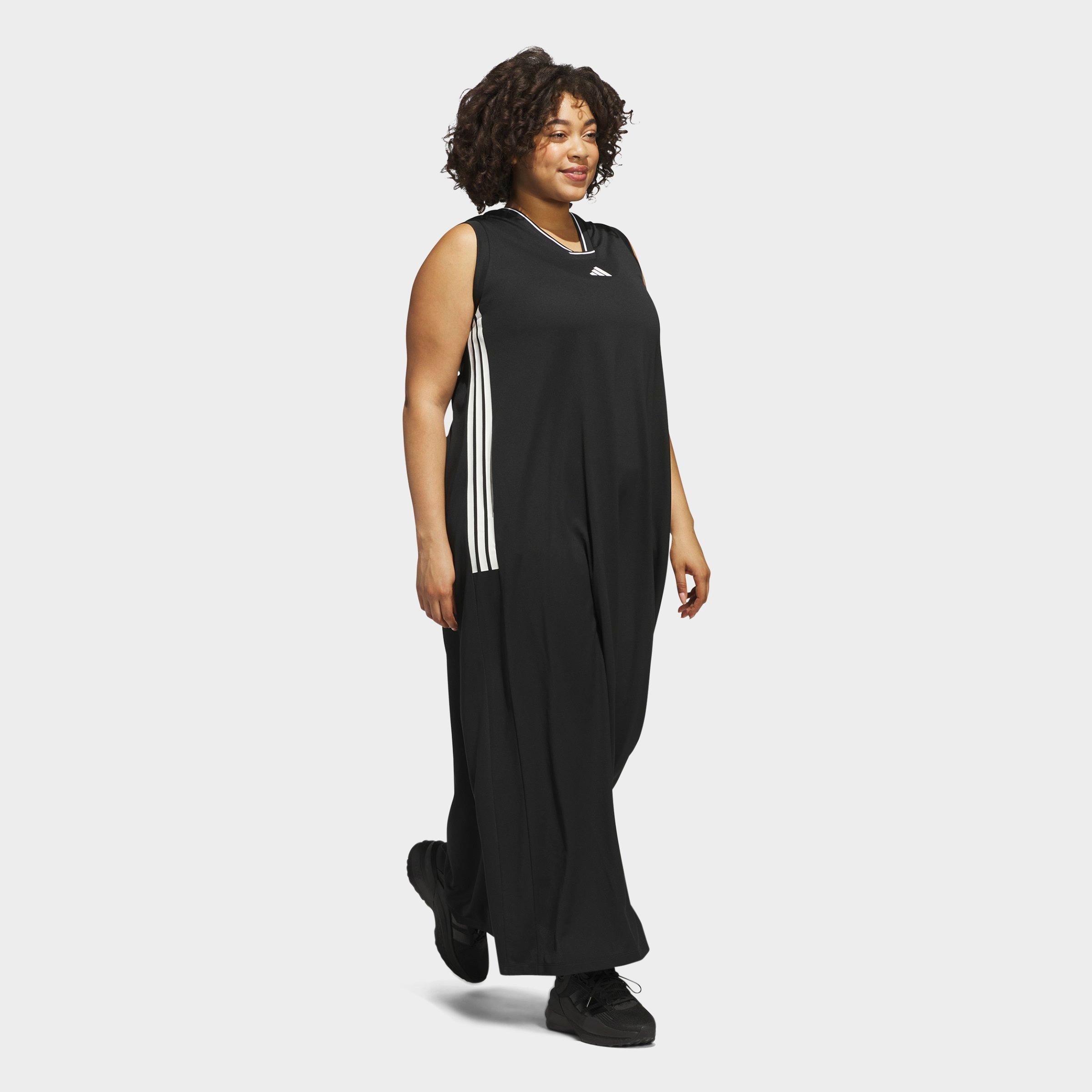 Women's adidas Tiro Cut 3-Stripes Soft Mesh Long Dress (Plus Size)