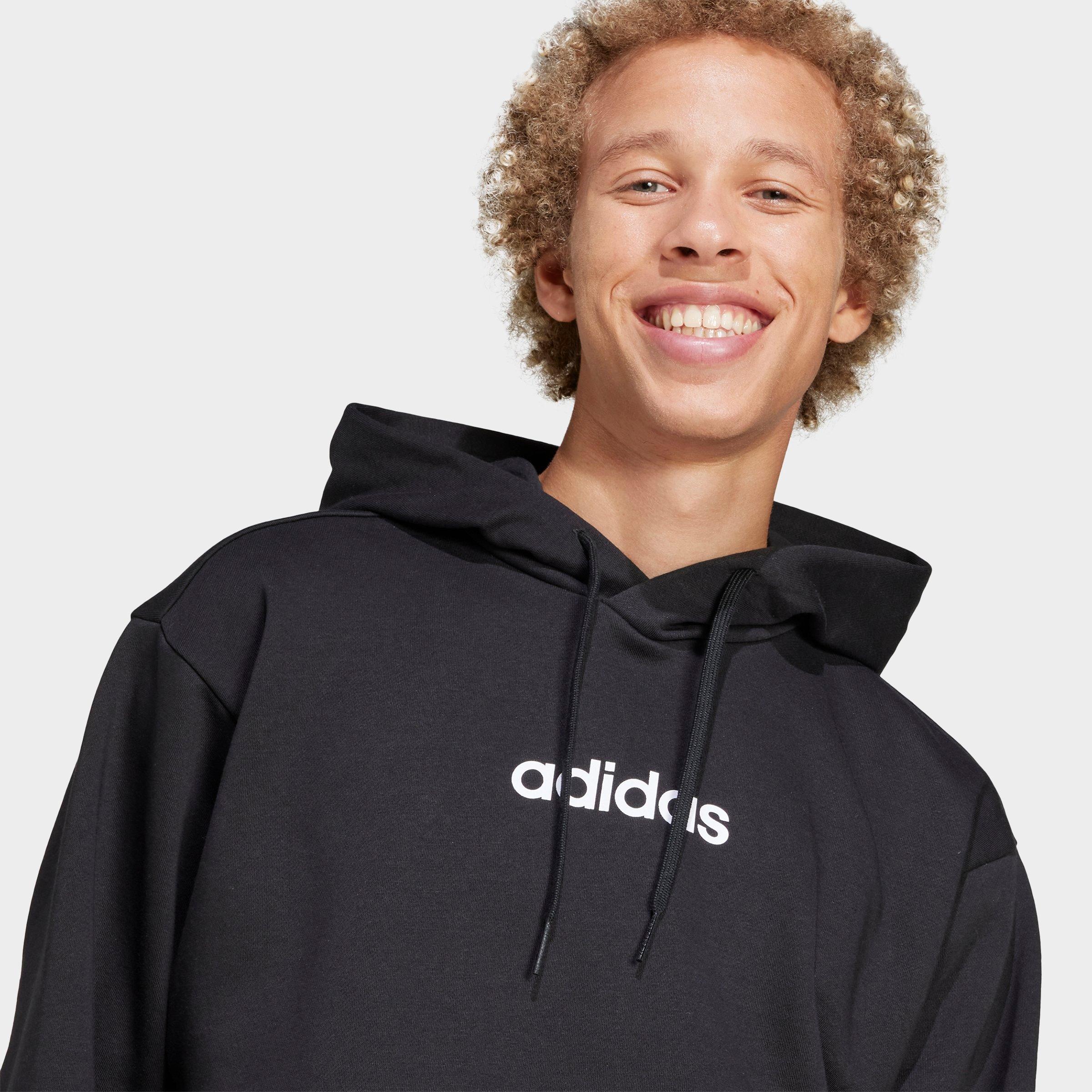 Men's adidas Essentials Linear Logo Fleece Pullover Hoodie
