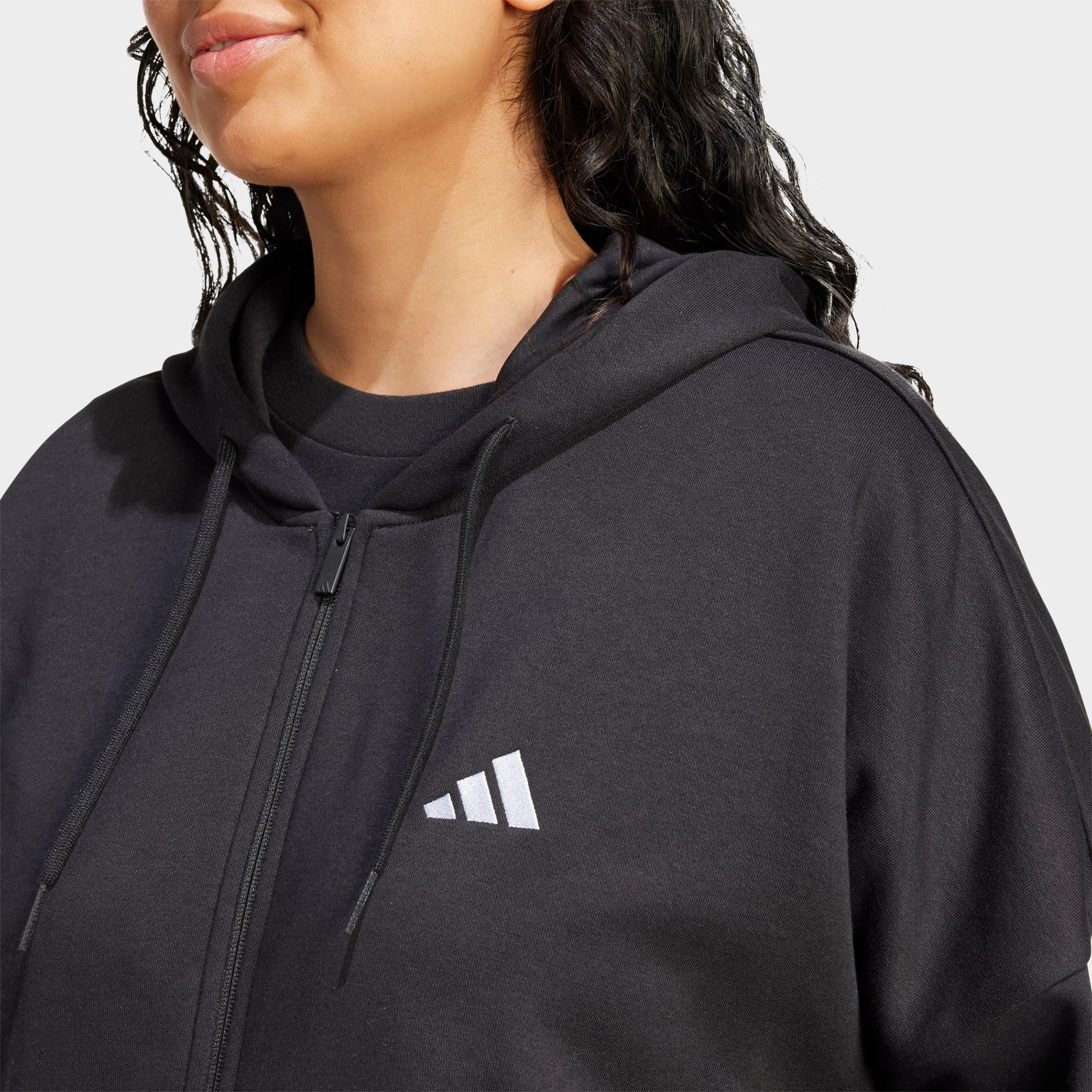 Women's adidas Essentials 3-Stripes Fleece Full-Zip Hoodie (Plus Size)