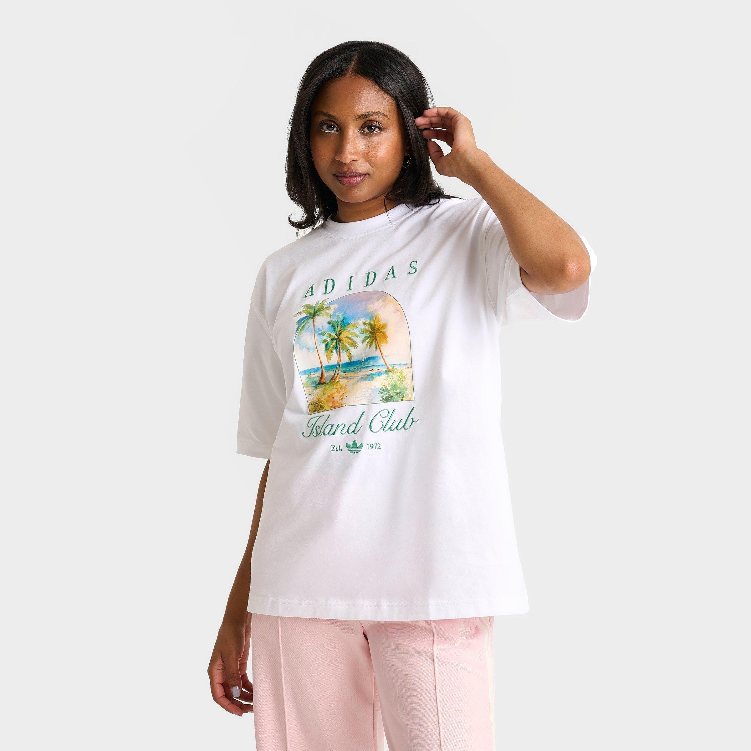 スタースポーティージップアップ　ホワイト ギャル 00s fairy grung Women's adidas Originals Island T-Shirt | JD Sports
