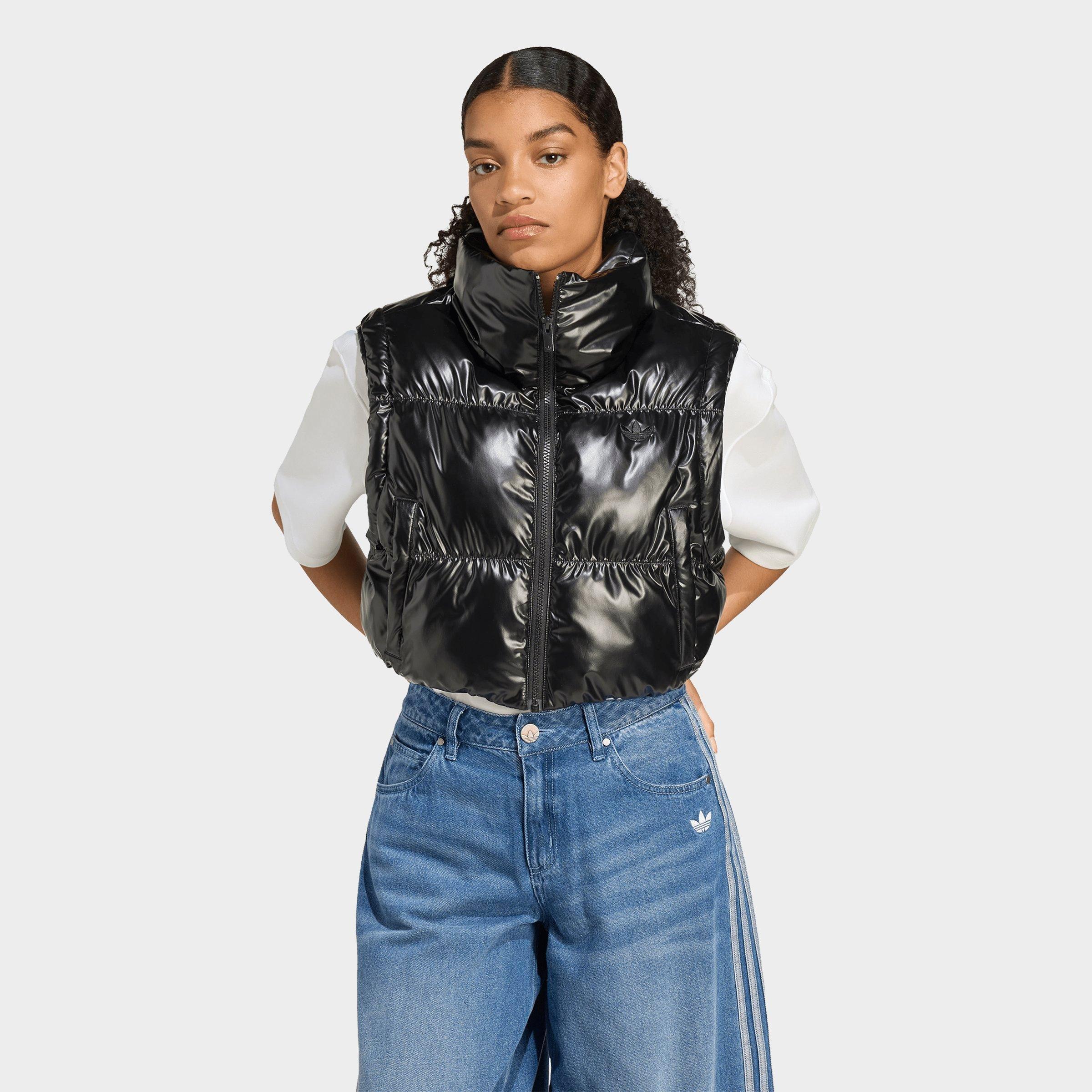 Women's adidas Originals Essentials Glossy Two-In-One Cropped Puffer Jacket