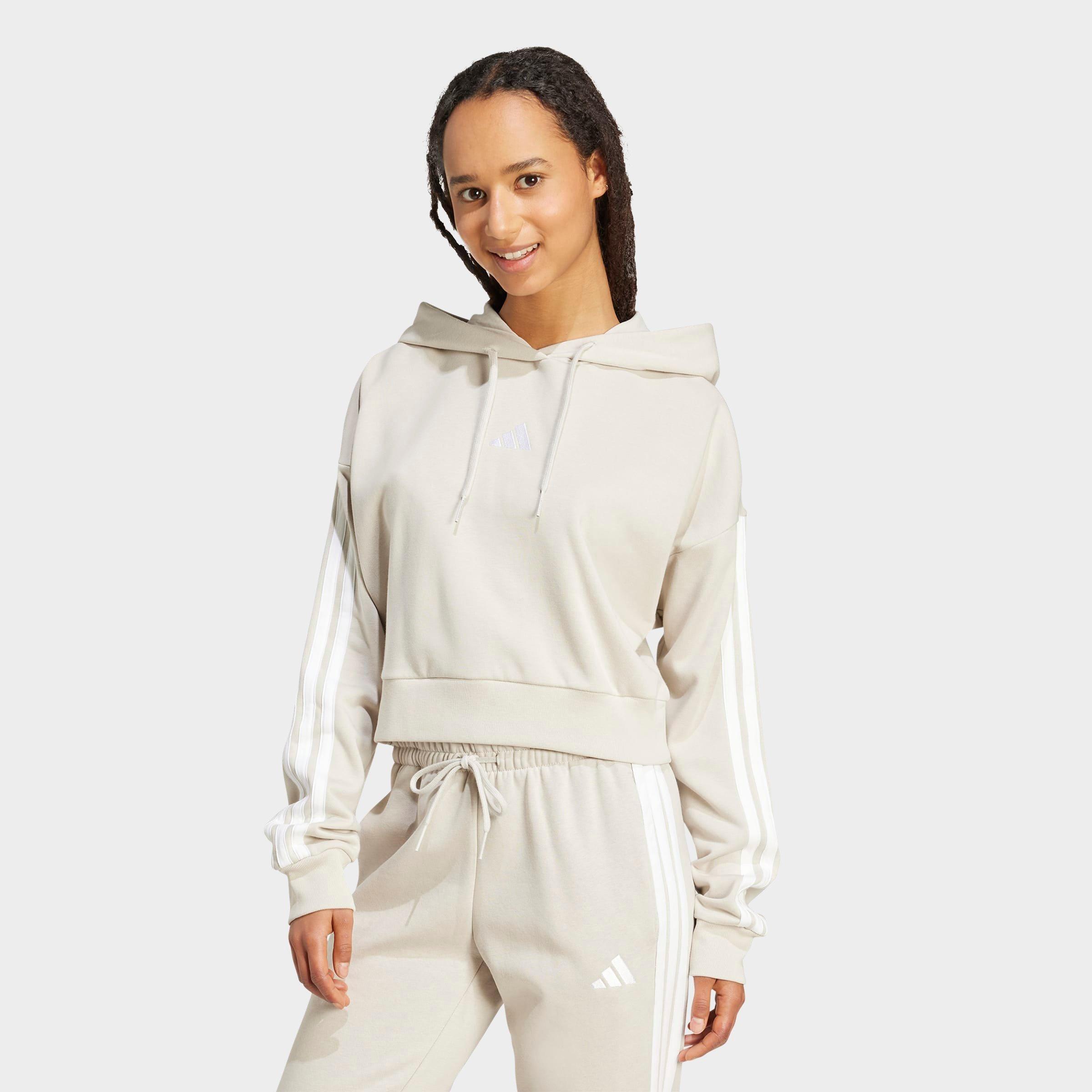 Women's adidas Essentials 3-Stripes French Terry Cropped Hoodie