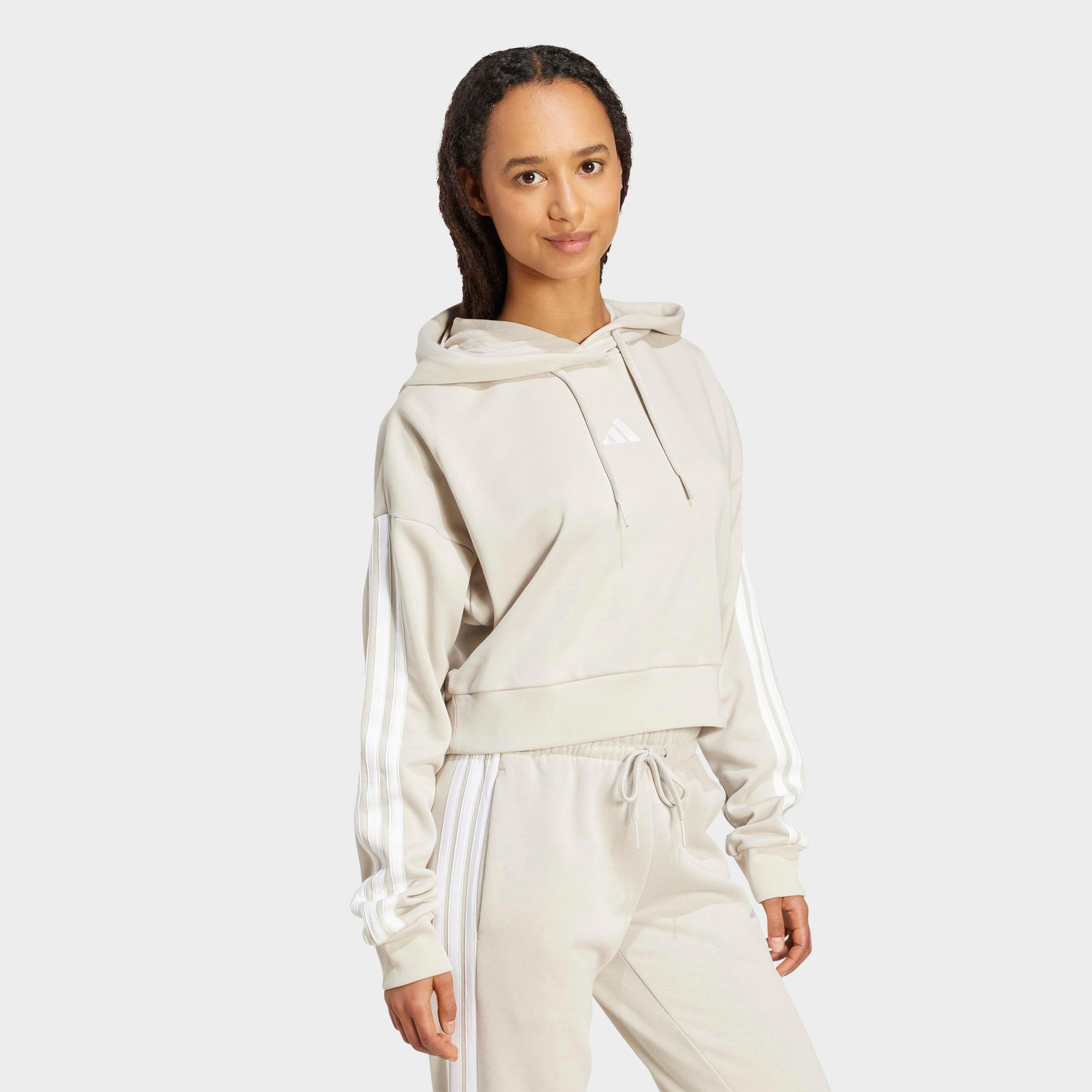 Women's adidas Essentials 3-Stripes French Terry Cropped Hoodie