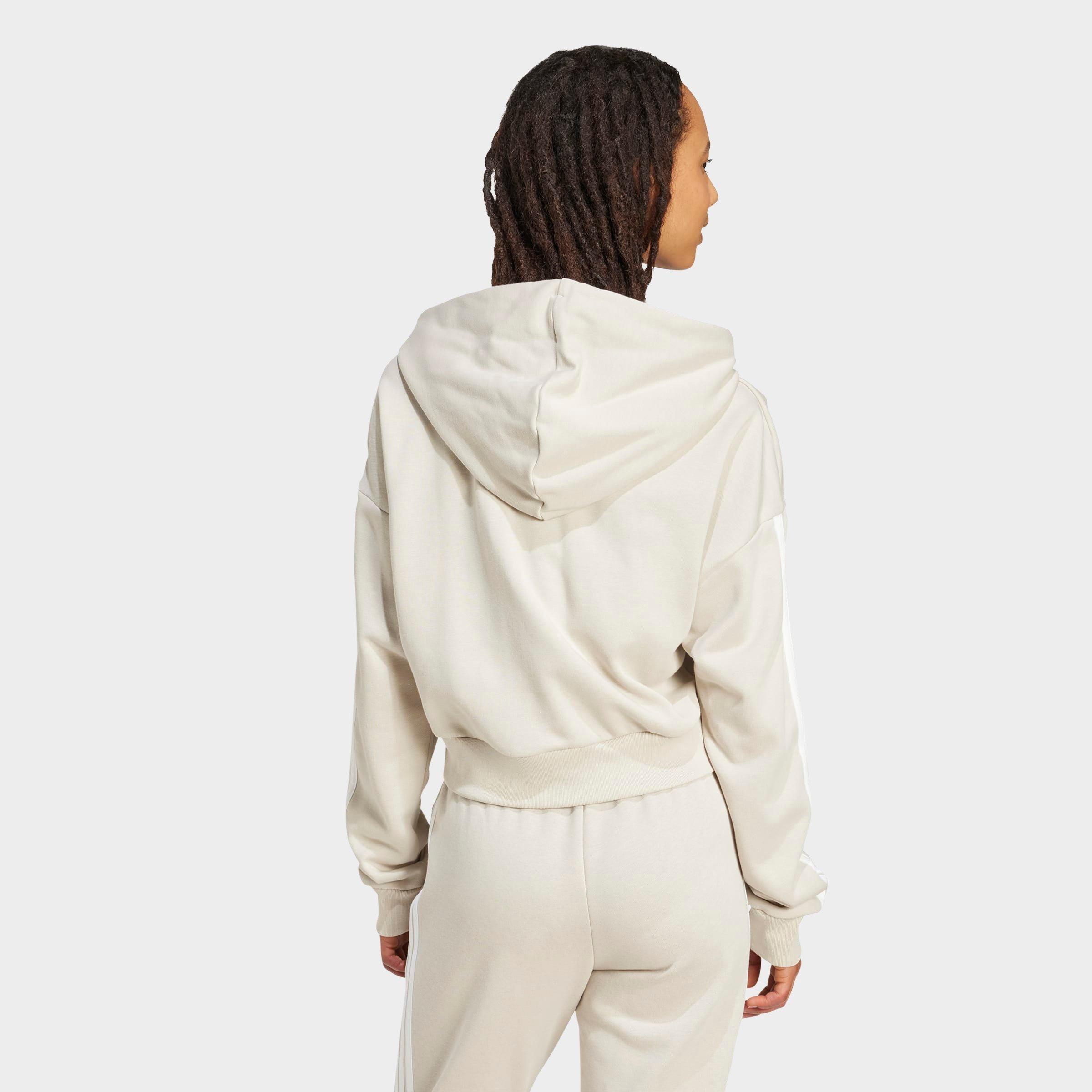 Women's adidas Essentials 3-Stripes French Terry Cropped Hoodie