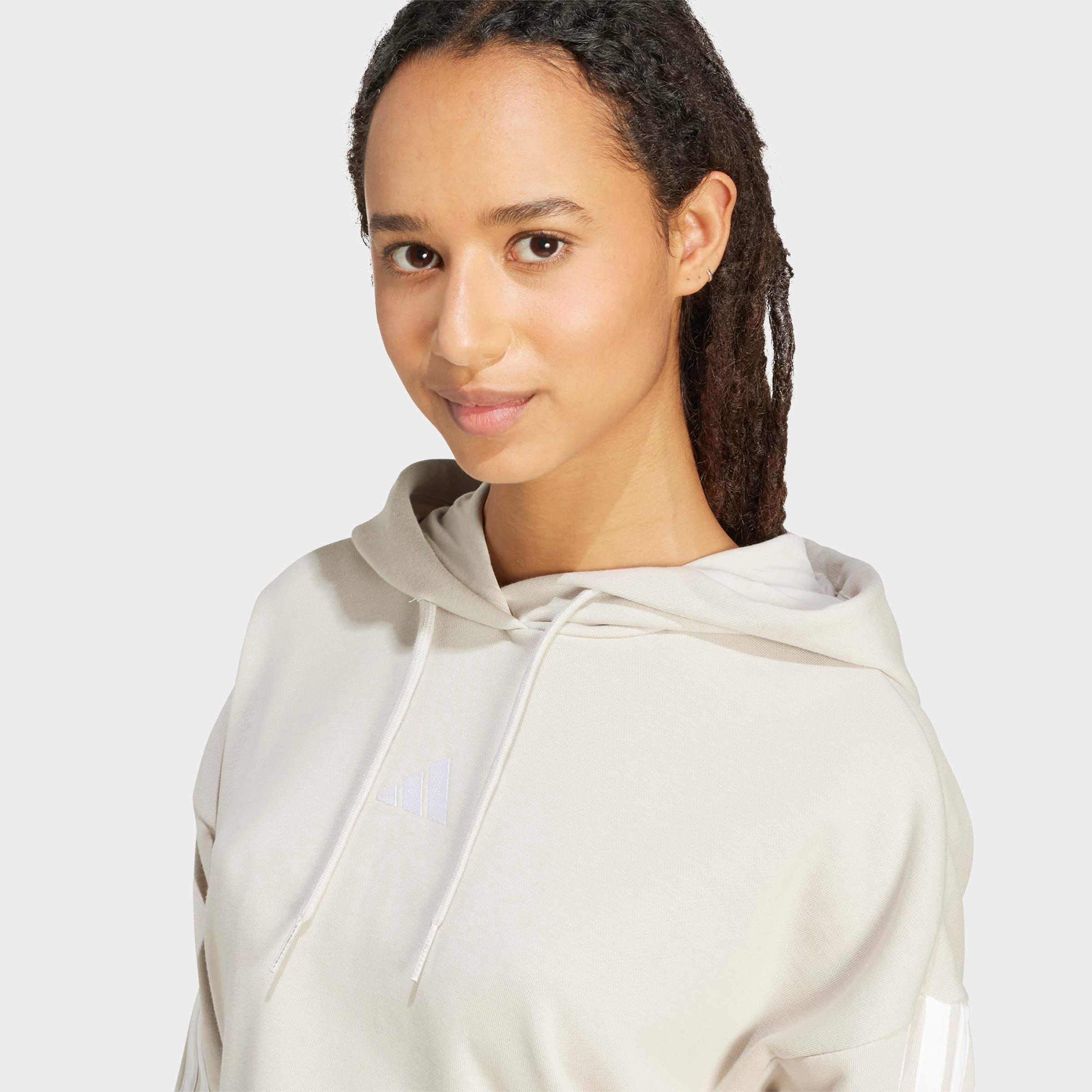 Women's adidas Essentials 3-Stripes French Terry Cropped Hoodie