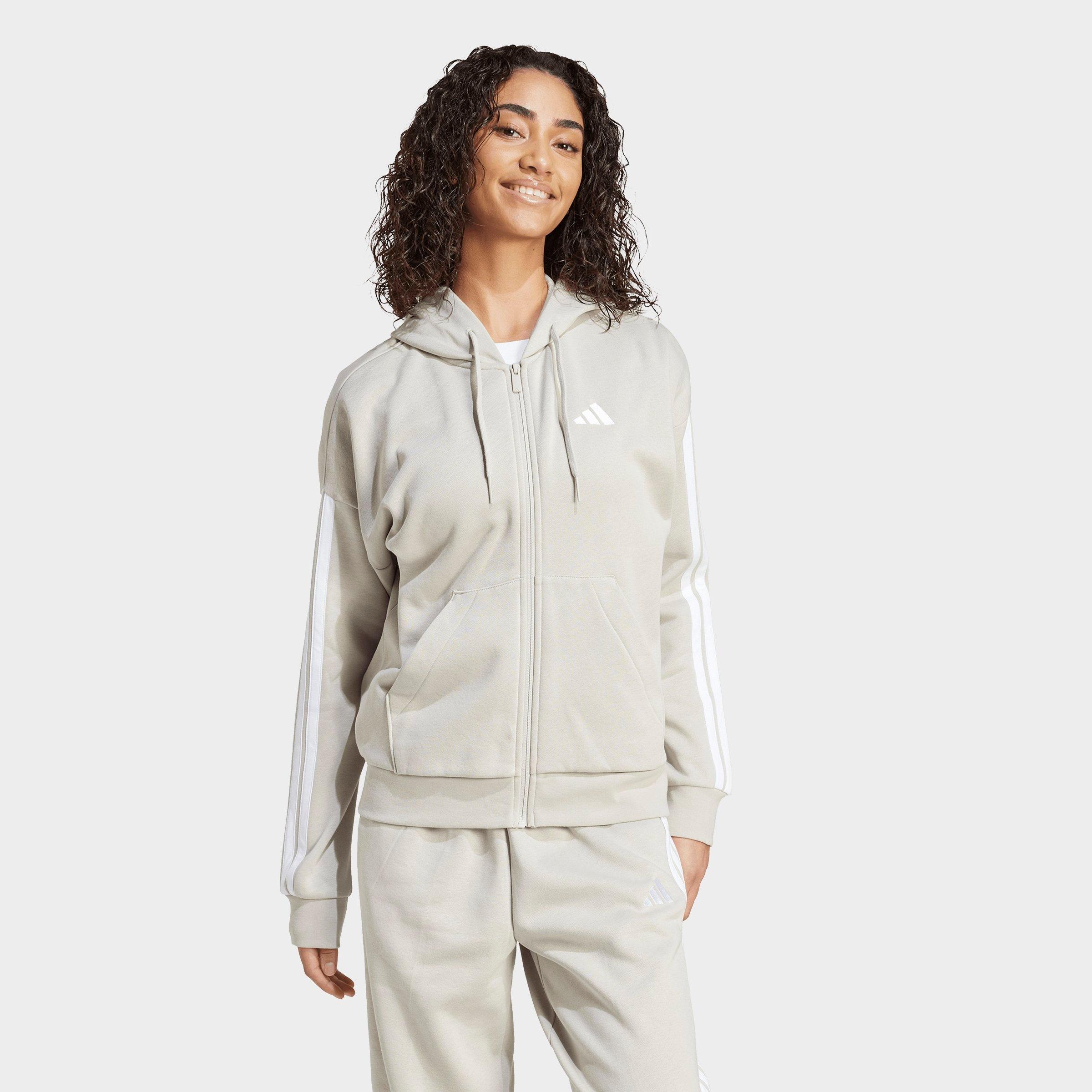 Women's adidas Essentials 3-Stripes Fleece Full-Zip Hoodie | JD Sports
