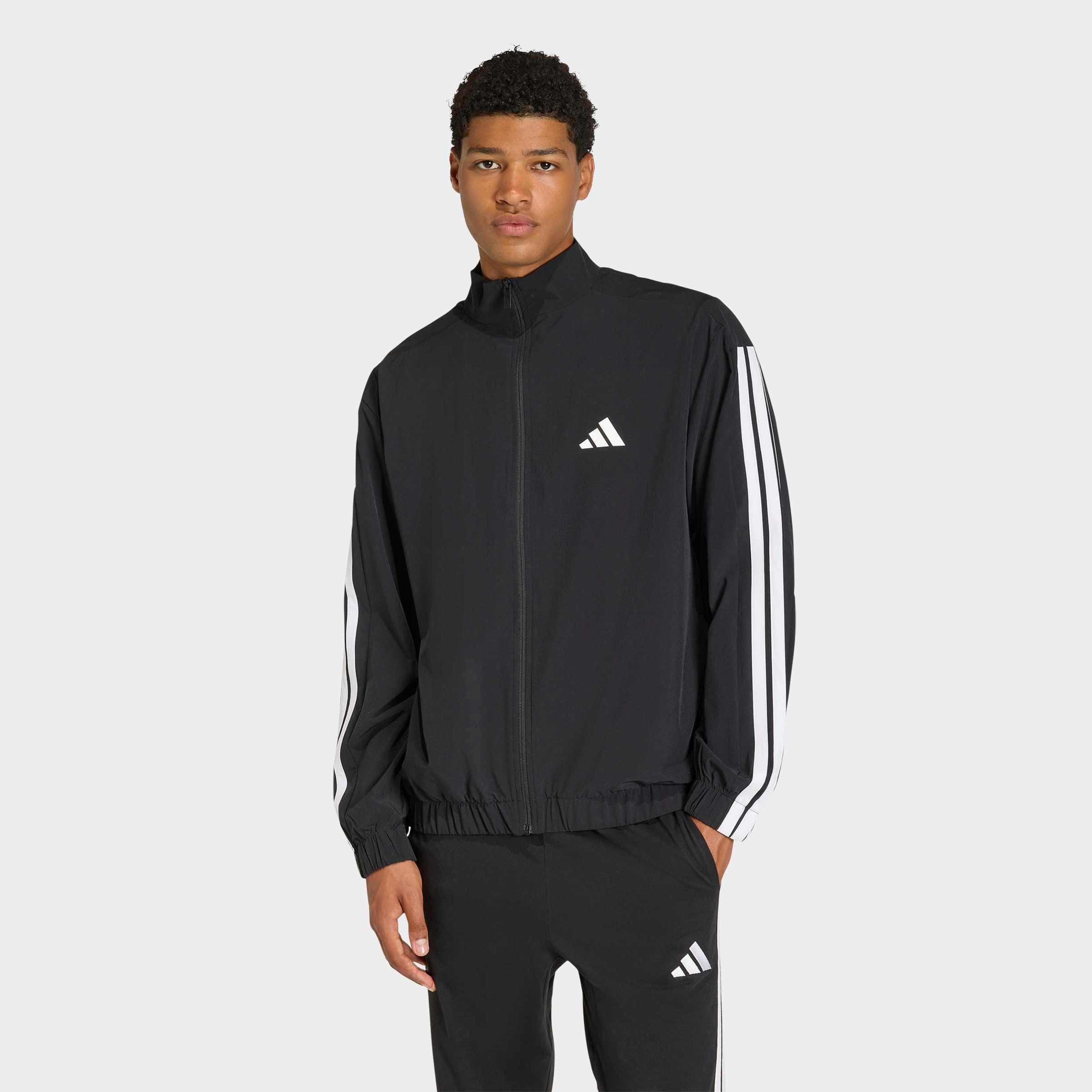 Men's adidas 3-Stripes Woven Full-Zip Track Top
