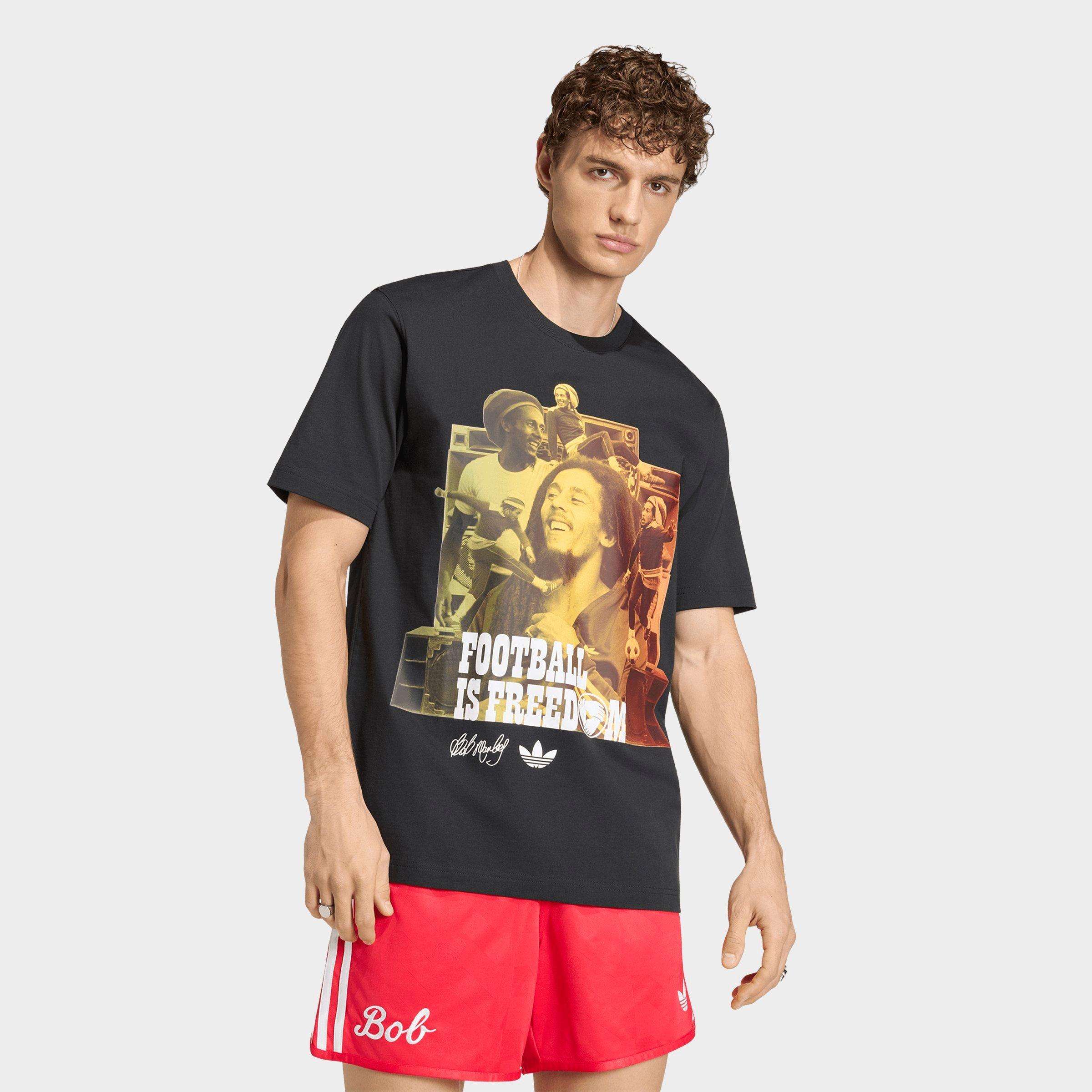 Men's adidas Originals x Bob Marley OG Striped T-Shirt | JD Sports