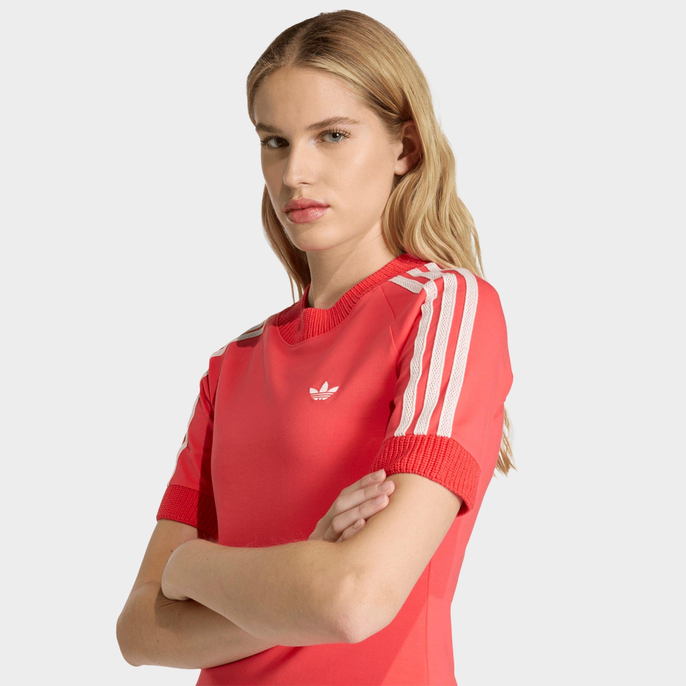 Women's adidas Originals Cali Knitted Crochet Details T-Shirt 