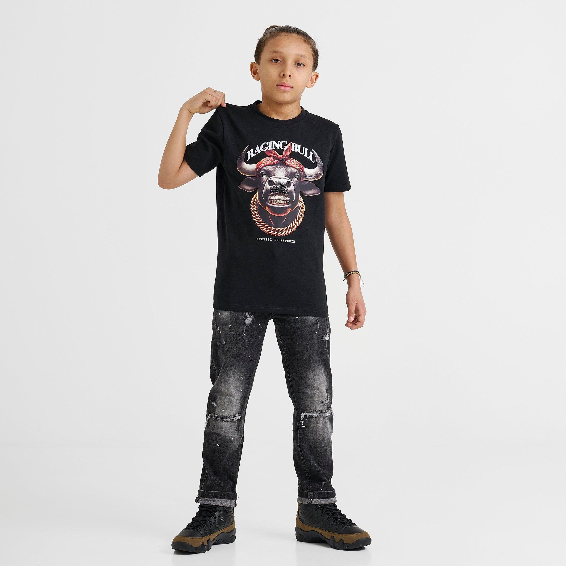 Big Kids' Streetz Iz Watchin Raging Bull T-Shirt