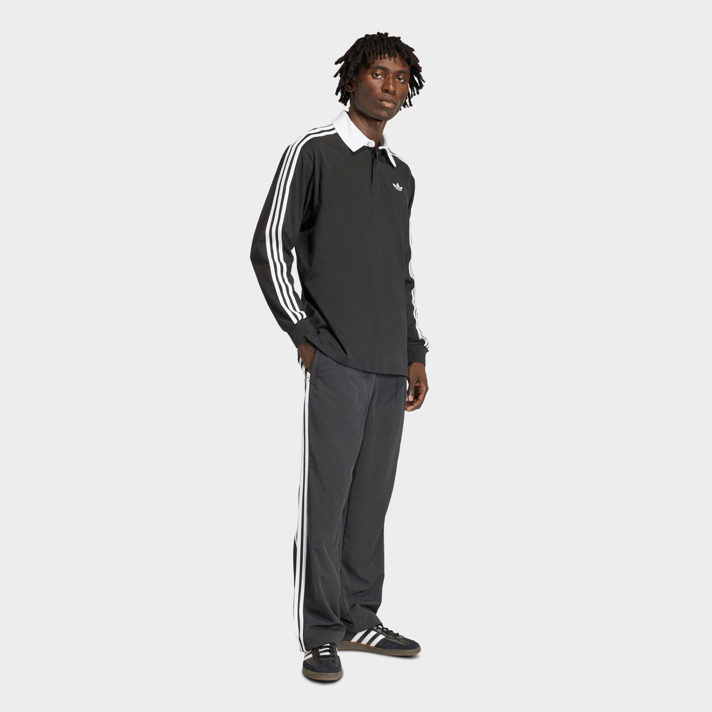 Men's adidas Originals 3-Stripes Rugby Long-Sleeve Polo Shirt