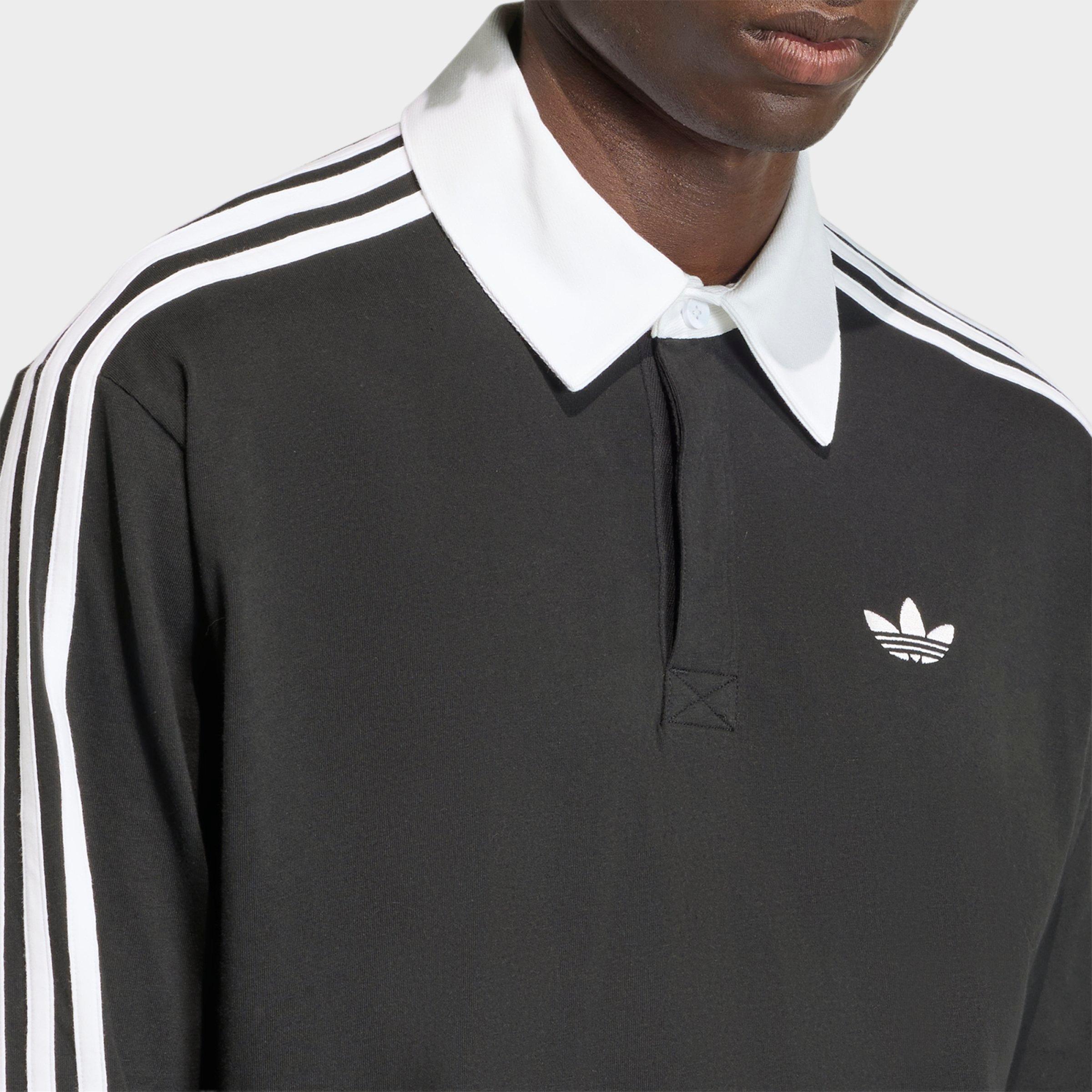 Men's adidas Originals 3-Stripes Rugby Long-Sleeve Polo Shirt