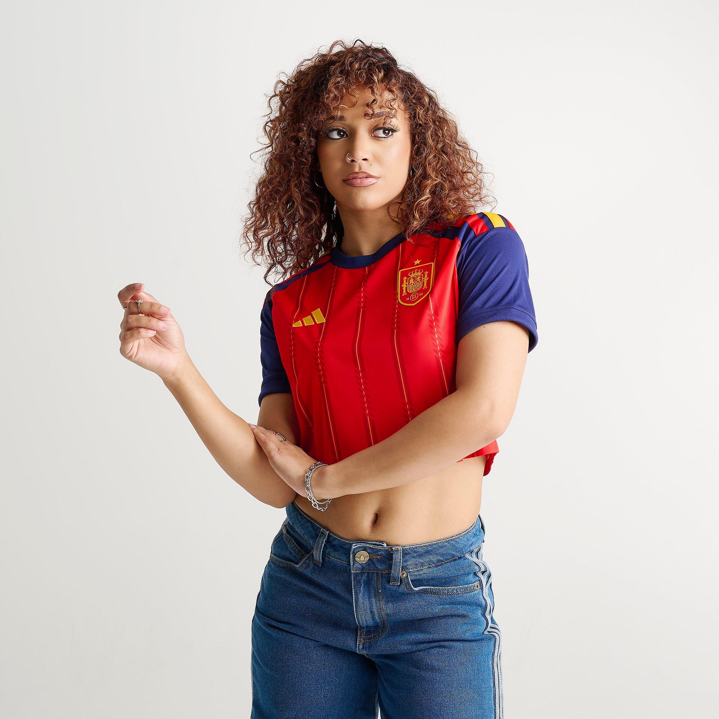 Women's adidas Spain 2026 Home Cropped Jersey