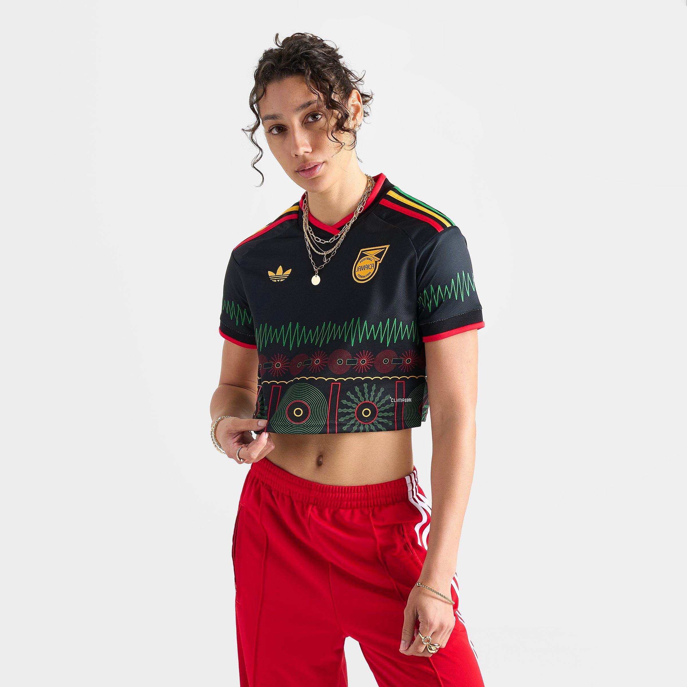 Women's adidas Originals Jamaica 26 x Bob Marley Home Cropped Jersey