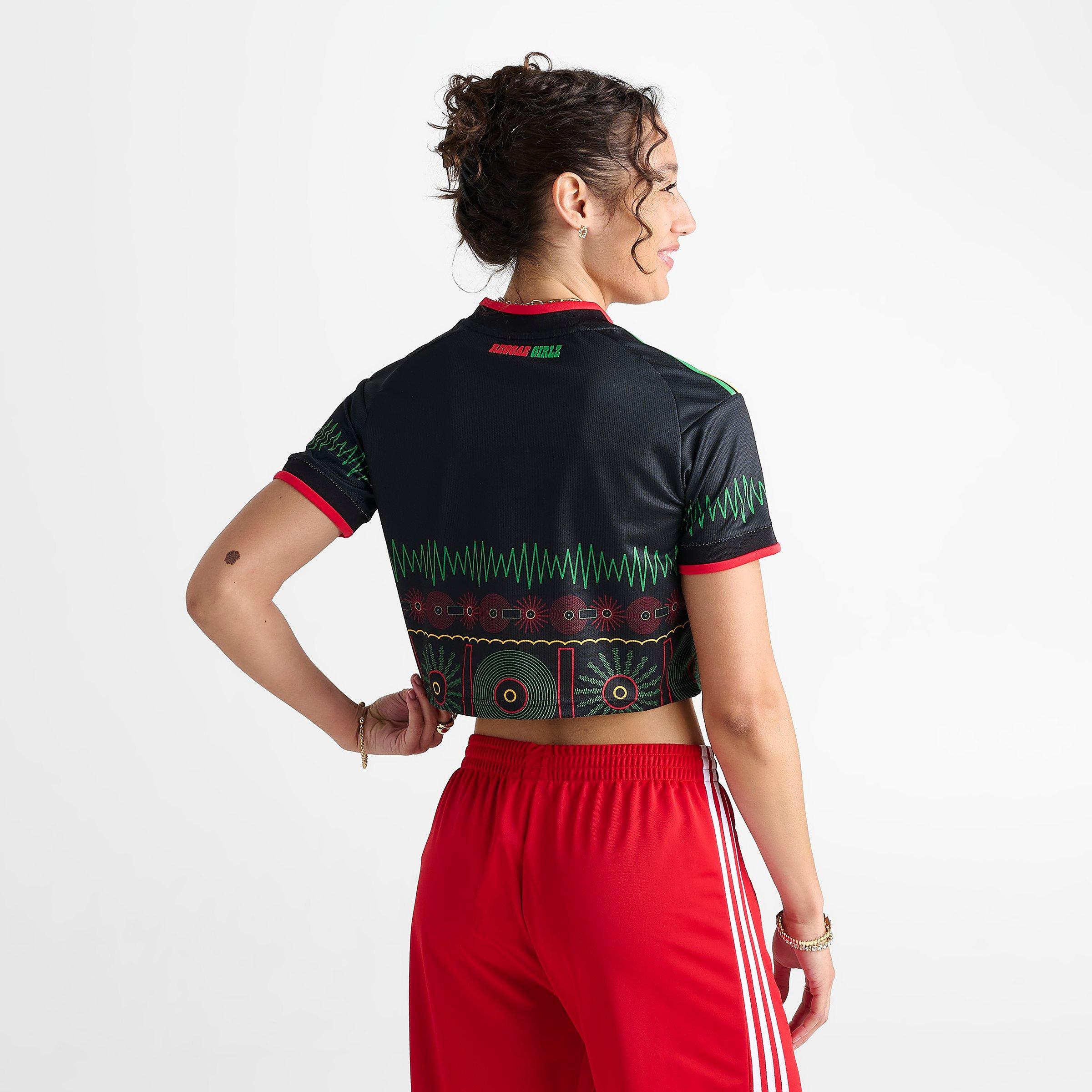 Women's adidas Originals Jamaica 26 x Bob Marley Home Cropped Jersey