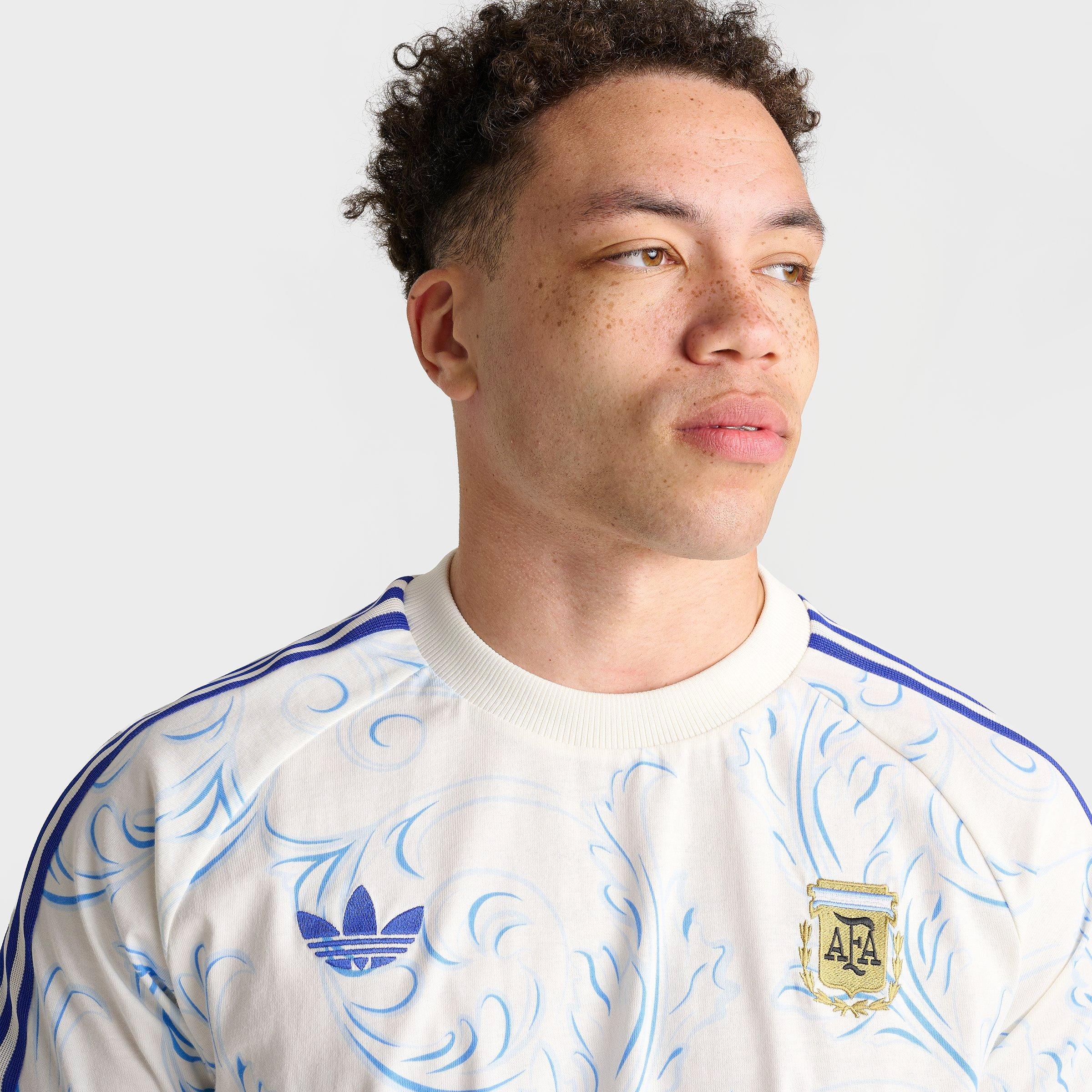 Men's adidas Originals Argentina Soccer Allover Print T-Shirt