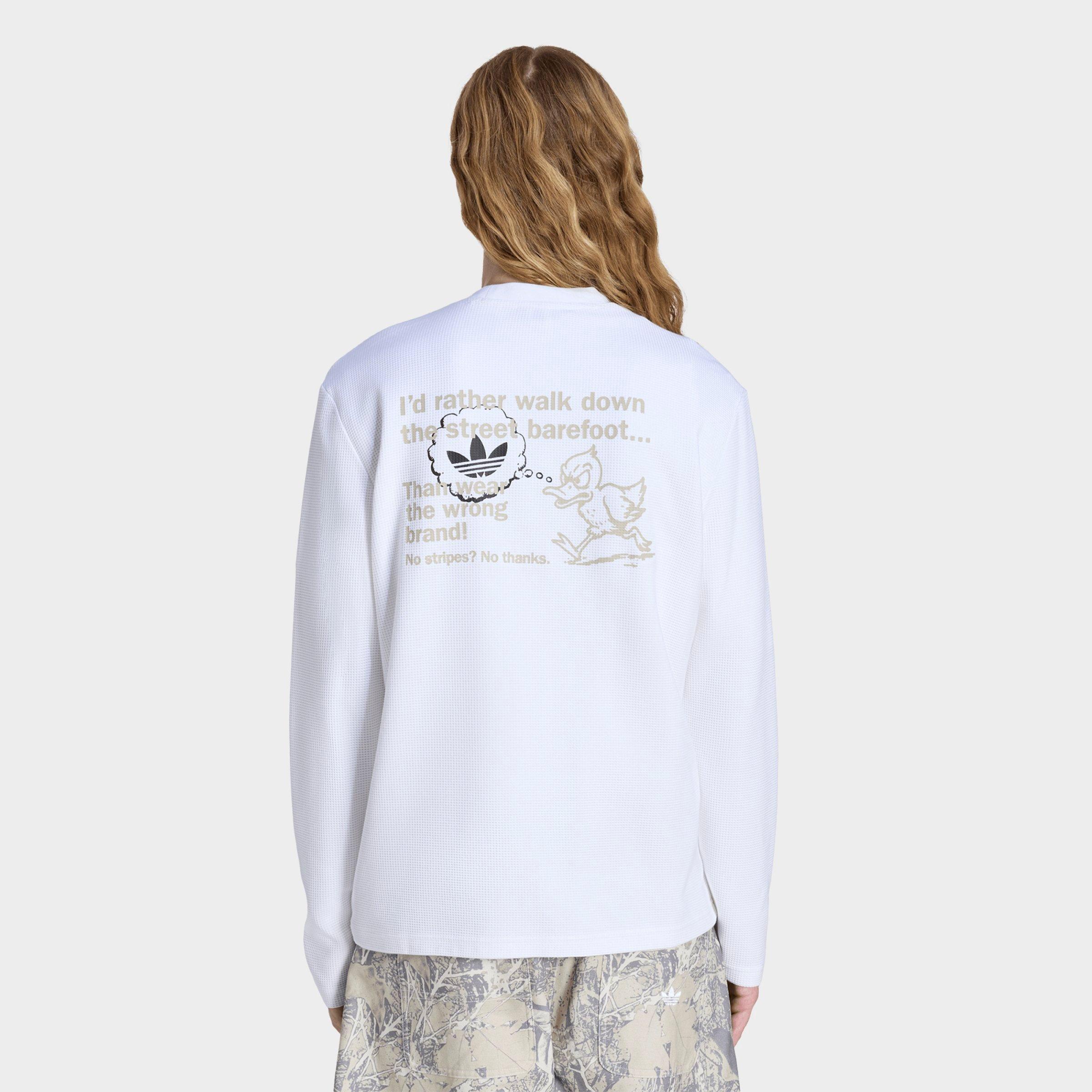 Men's adidas Originals Waffle Workwear Duck Graphic Long-Sleeve T-Shirt