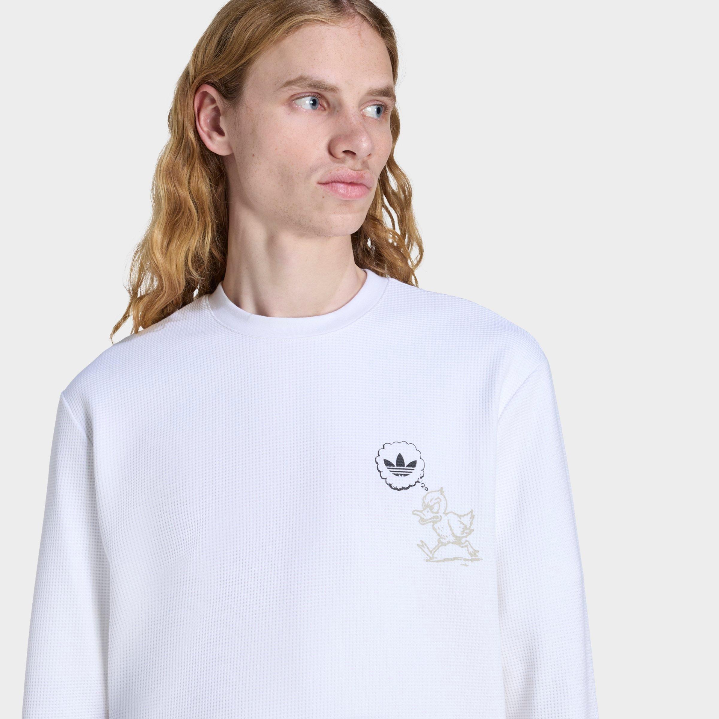 Men's adidas Originals Waffle Workwear Duck Graphic Long-Sleeve T-Shirt