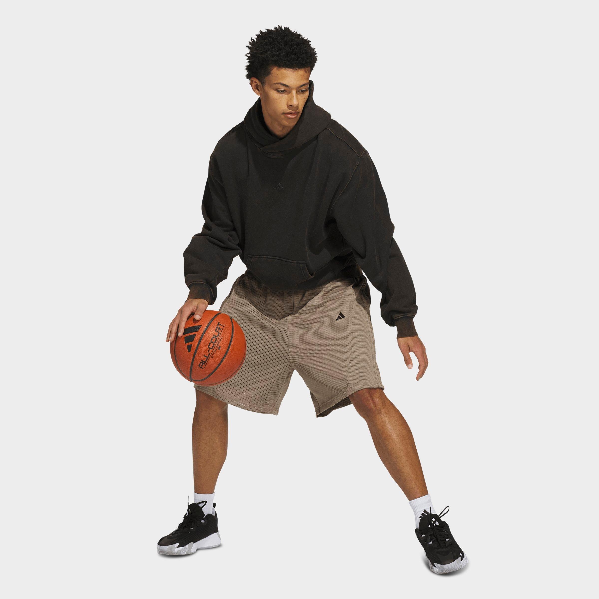 Men's adidas Basketball Washed Fleece Pullover Hoodie