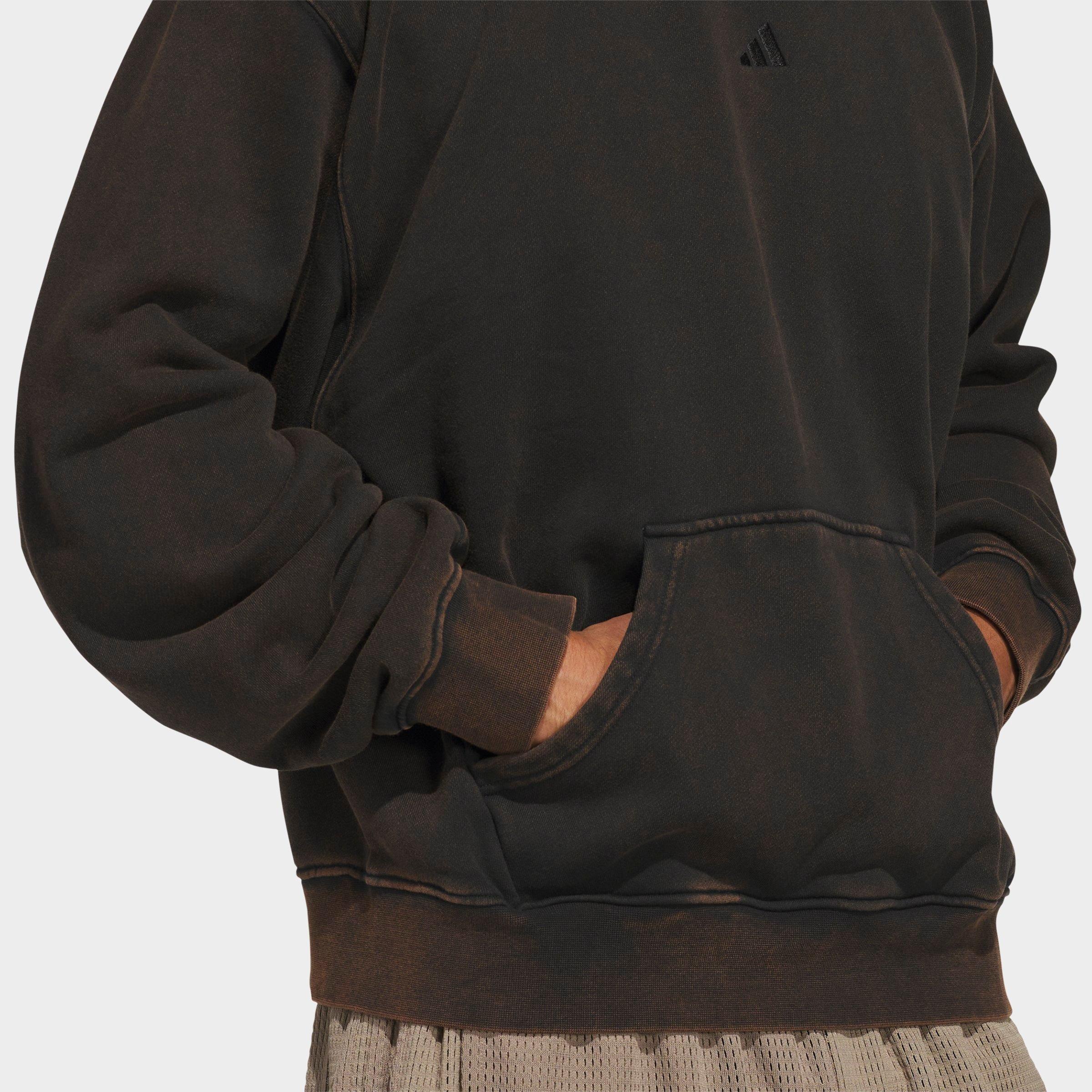 Men's adidas Basketball Washed Fleece Pullover Hoodie