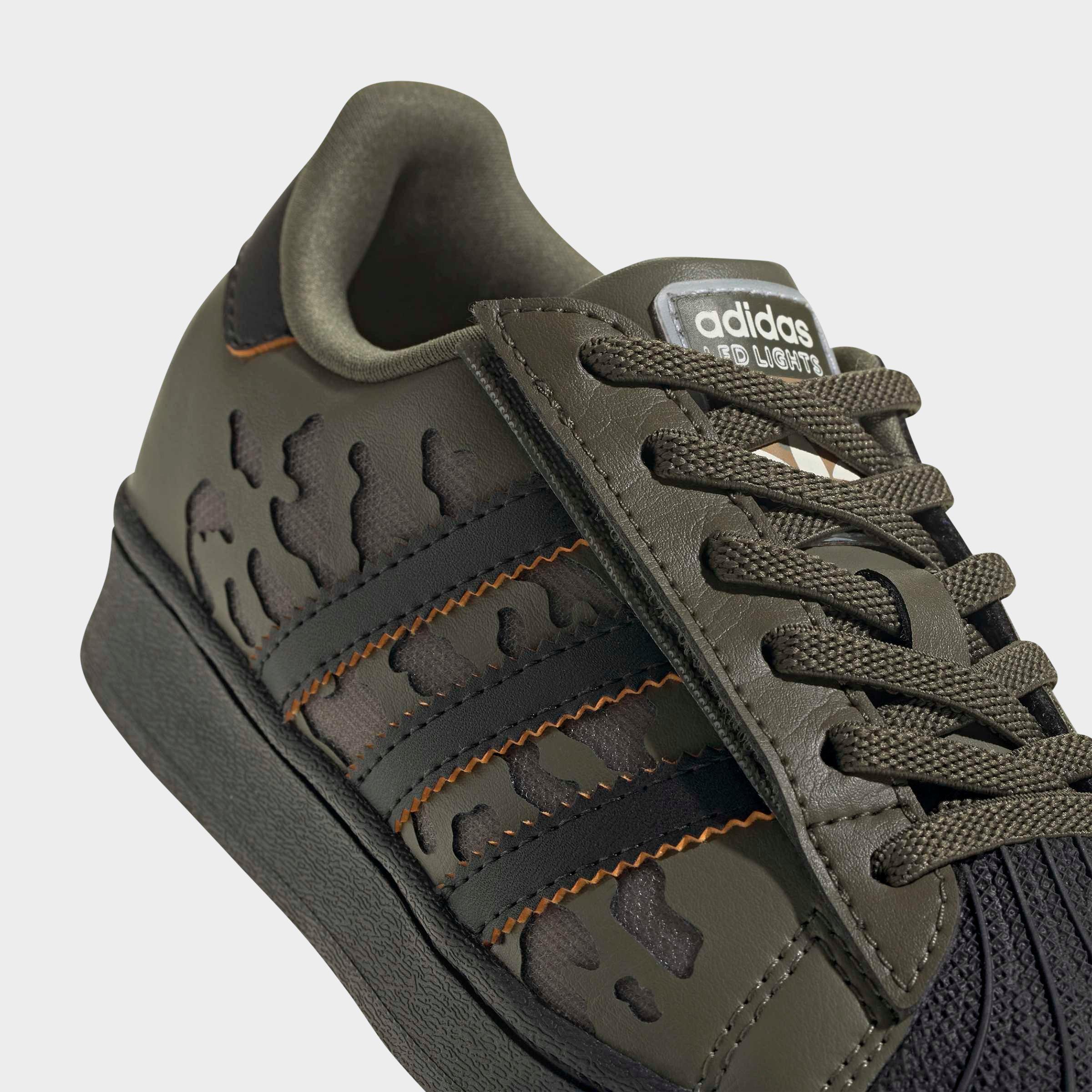 Little Kids' adidas Originals Superstar LED Lights Comfort Closure Stretch Lace Casual Shoes