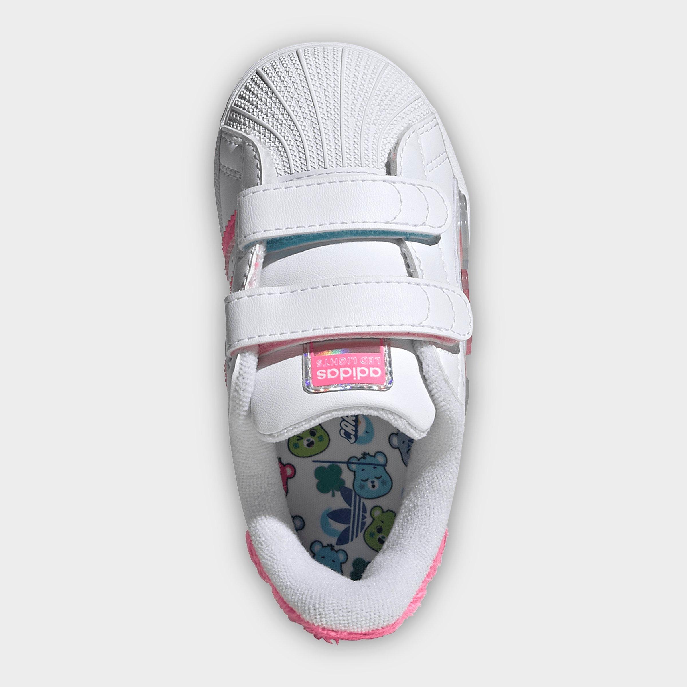 Girls' Toddler adidas Originals x Care Bears Superstar LED Lights Comfort Closure Casual Shoes