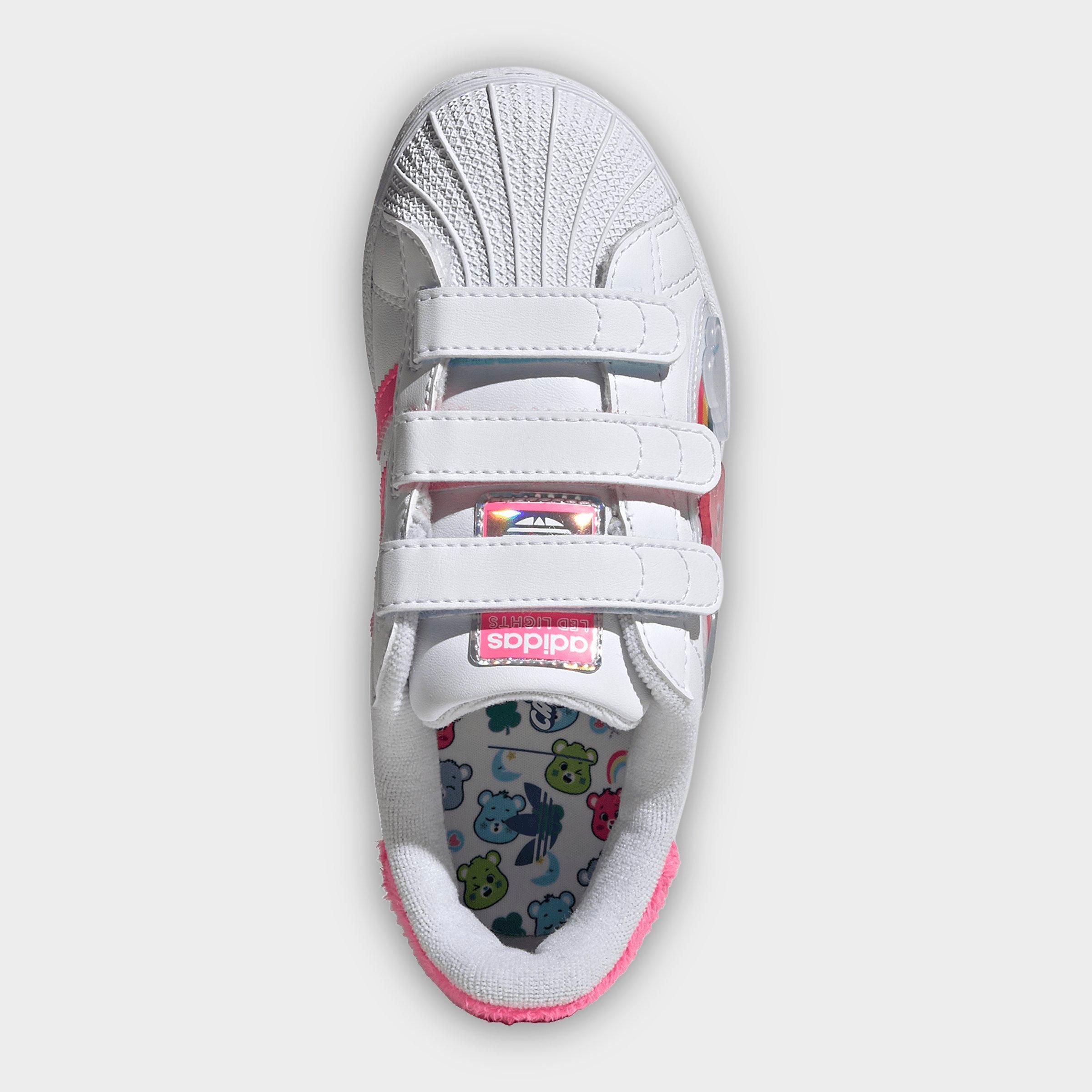 Girls' Little Kids' adidas Originals x Care Bears Superstar LED Lights Comfort Closure Casual Shoes