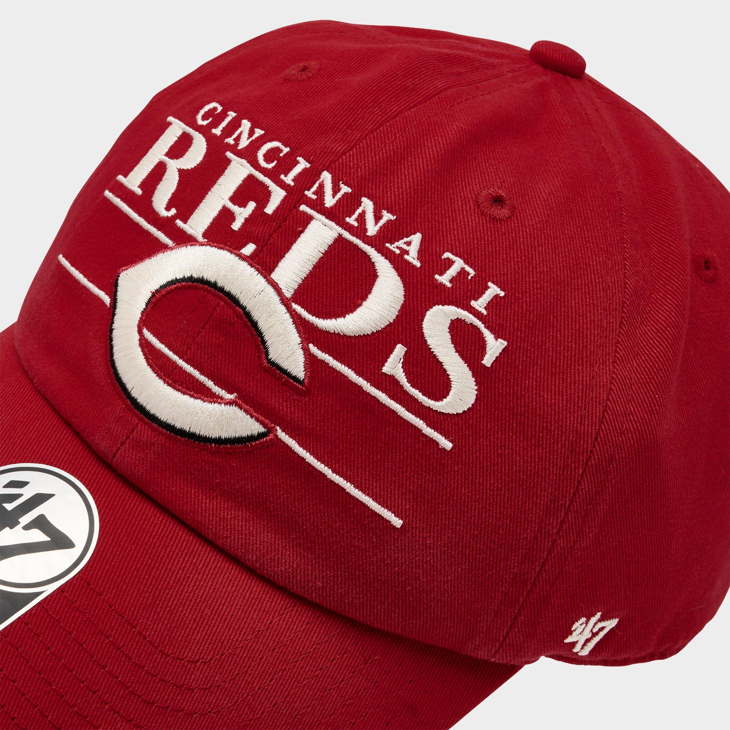 '47 Cincinnati Reds MLB Team Name & Logo Clean Up Strapback Hat