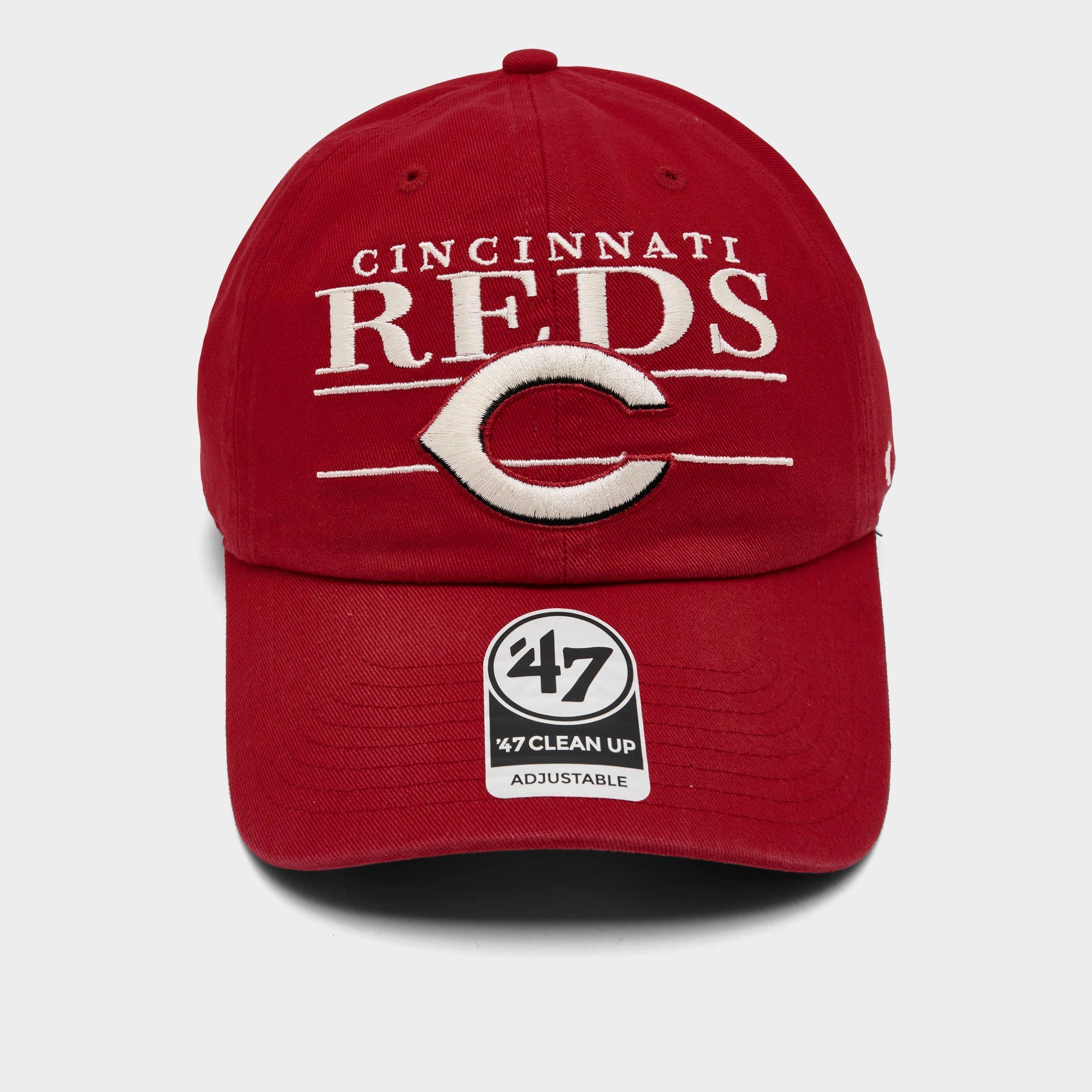 '47 Cincinnati Reds MLB Team Name & Logo Clean Up Strapback Hat