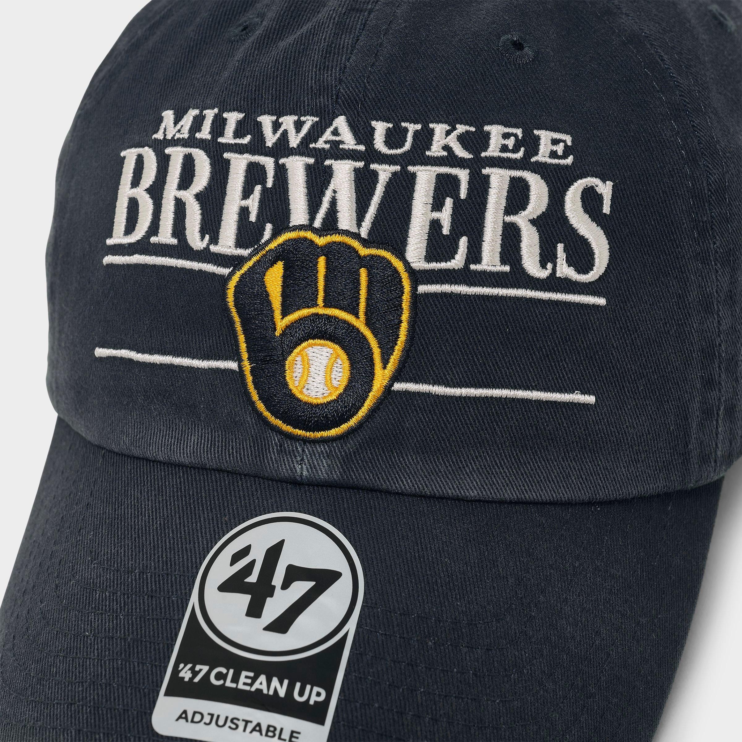 '47 Milwaukee Brewers MLB Team Name & Logo Clean Up Strapback Hat