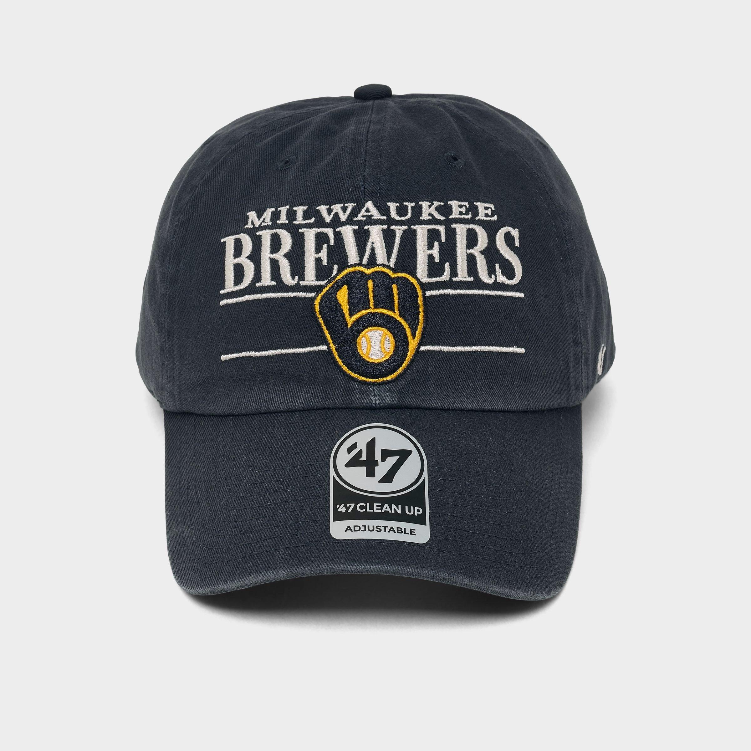 '47 Milwaukee Brewers MLB Team Name & Logo Clean Up Strapback Hat